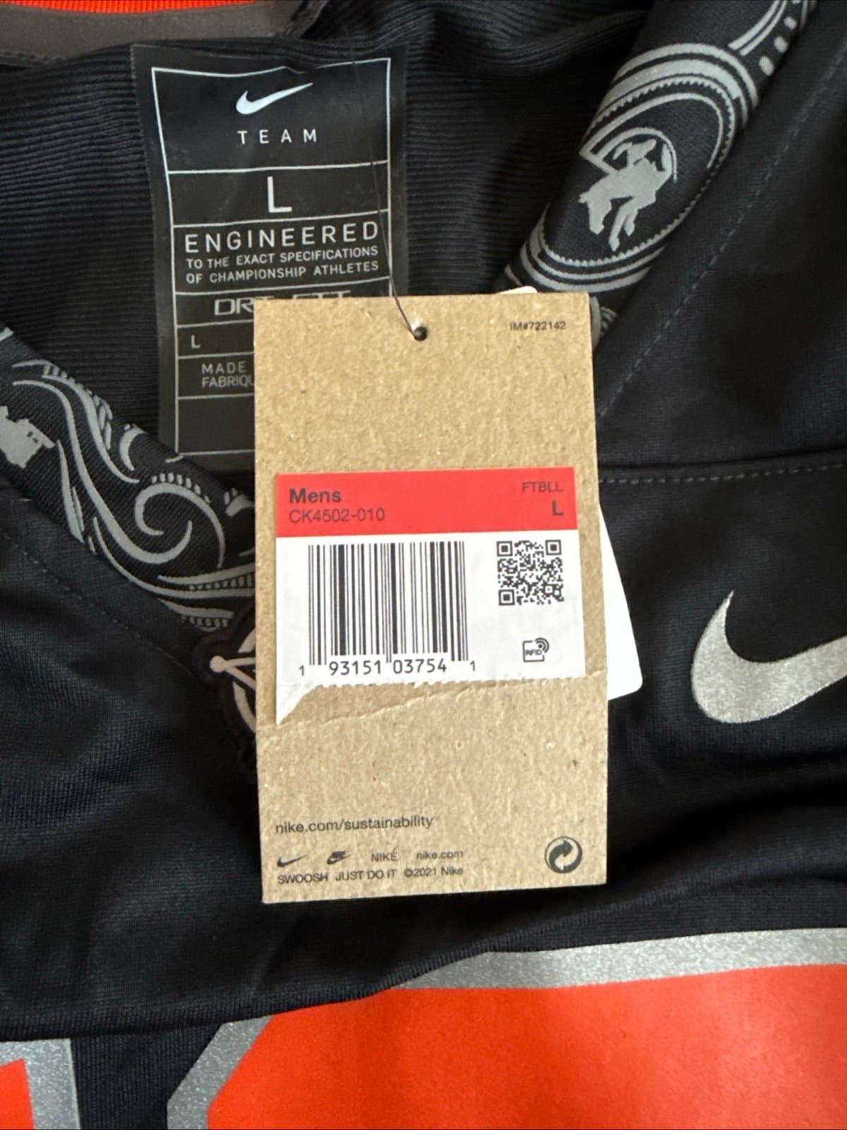 Men’s Nike Trey Glasper #19 Oregon State Beavers Alt. Jersey Sz L - Black NWT - Thumbnail 5