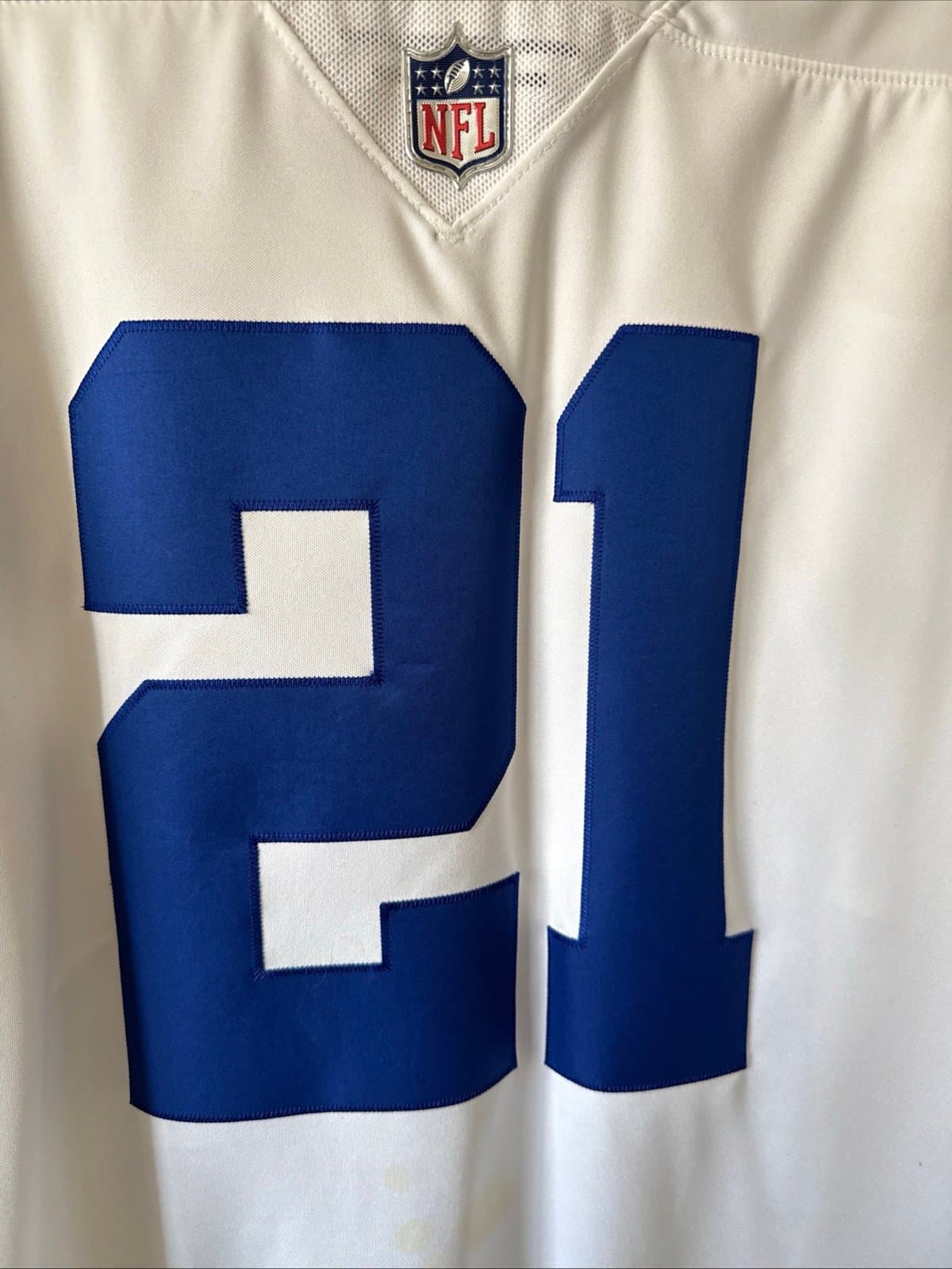 Men’s Nike Dallas Cowboys Ezekiel Elliott #21 Vapor Limited Jersey Sz L - White - Thumbnail 2