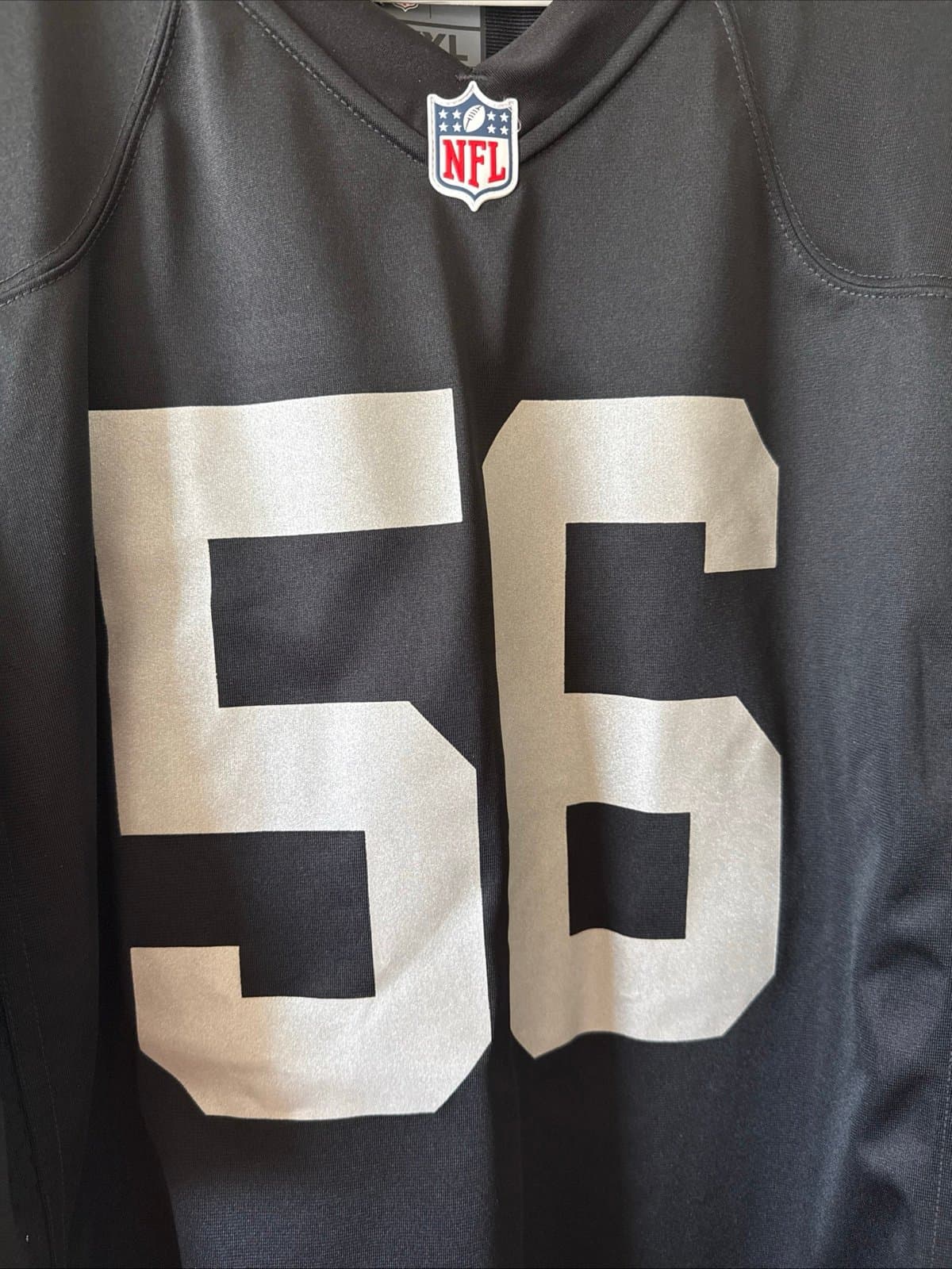 Men’s Nike AJ Hawk #56 Oakland Raiders NFL Football Jersey Sz 2XL - Black RARE - Thumbnail 2