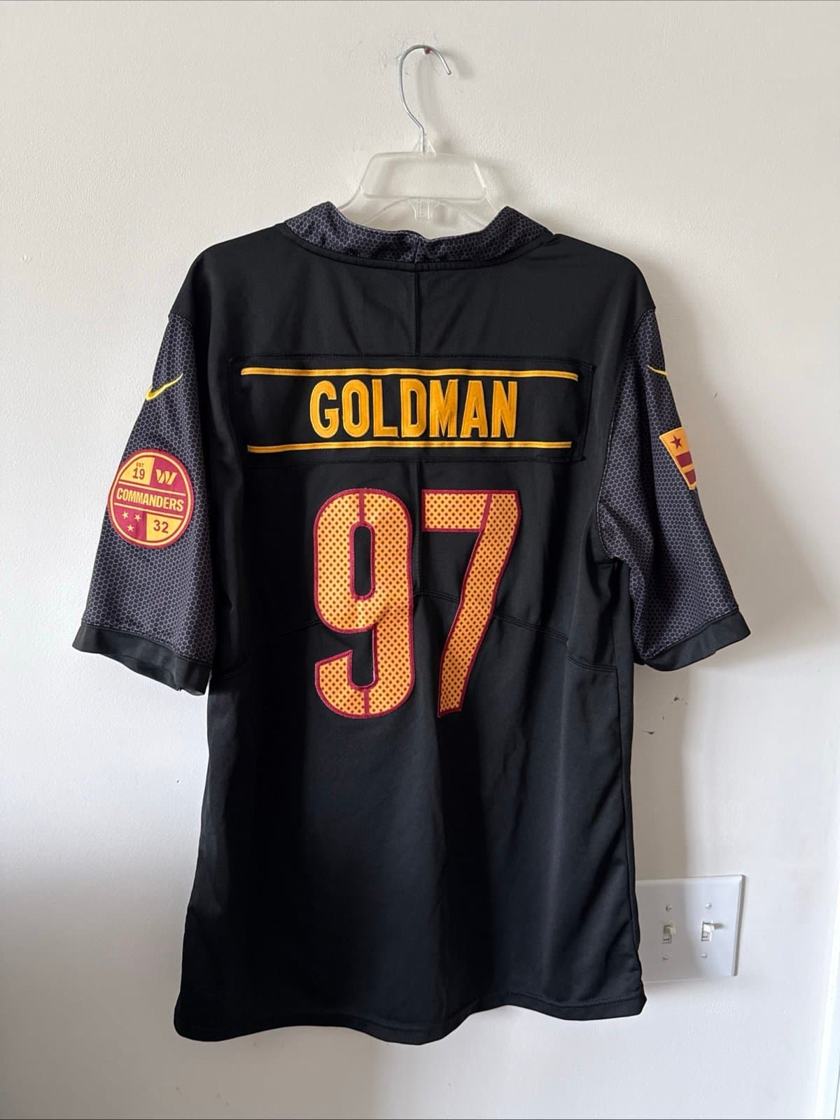 Men’s Nike Eddie Goldman #97 Washington Commanders Alternate Jersey Sz S - Black - Thumbnail 5