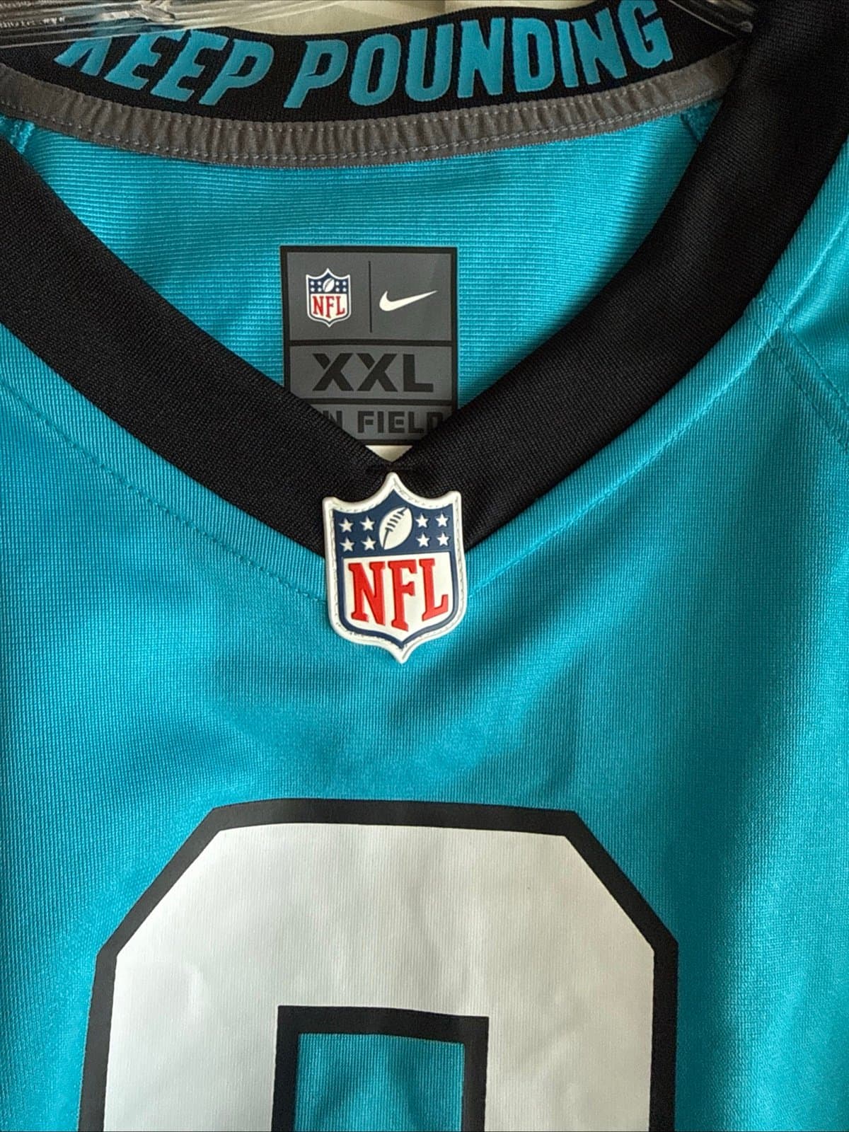 Men’s Nike Jaycee Horn #8 Carolina Panthers Football Jersey Sz 2XL - Blue NWT - Thumbnail 6