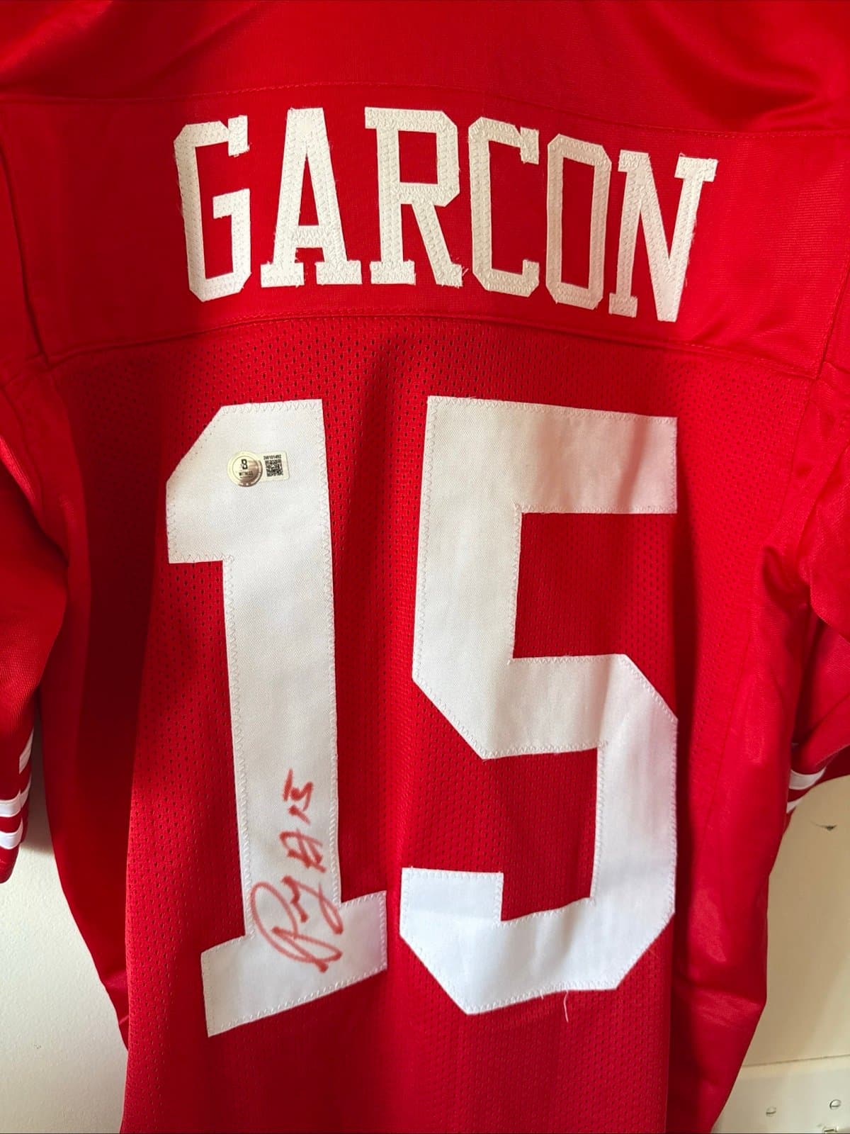 Pierre Garcon #15 San Francisco 49ers Autographed Jersey Beckett Certified Sz XL - Thumbnail 2