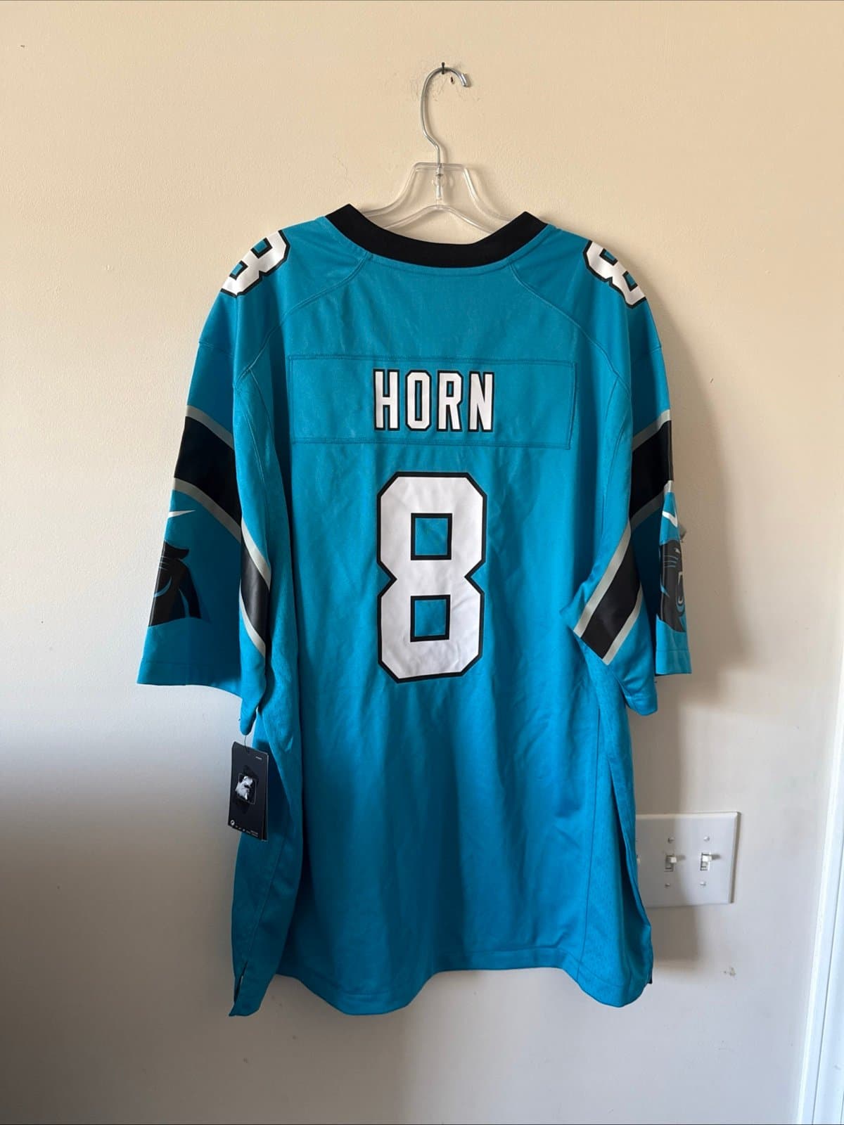 Men’s Nike Jaycee Horn #8 Carolina Panthers Football Jersey Sz 2XL - Blue NWT - Thumbnail 7