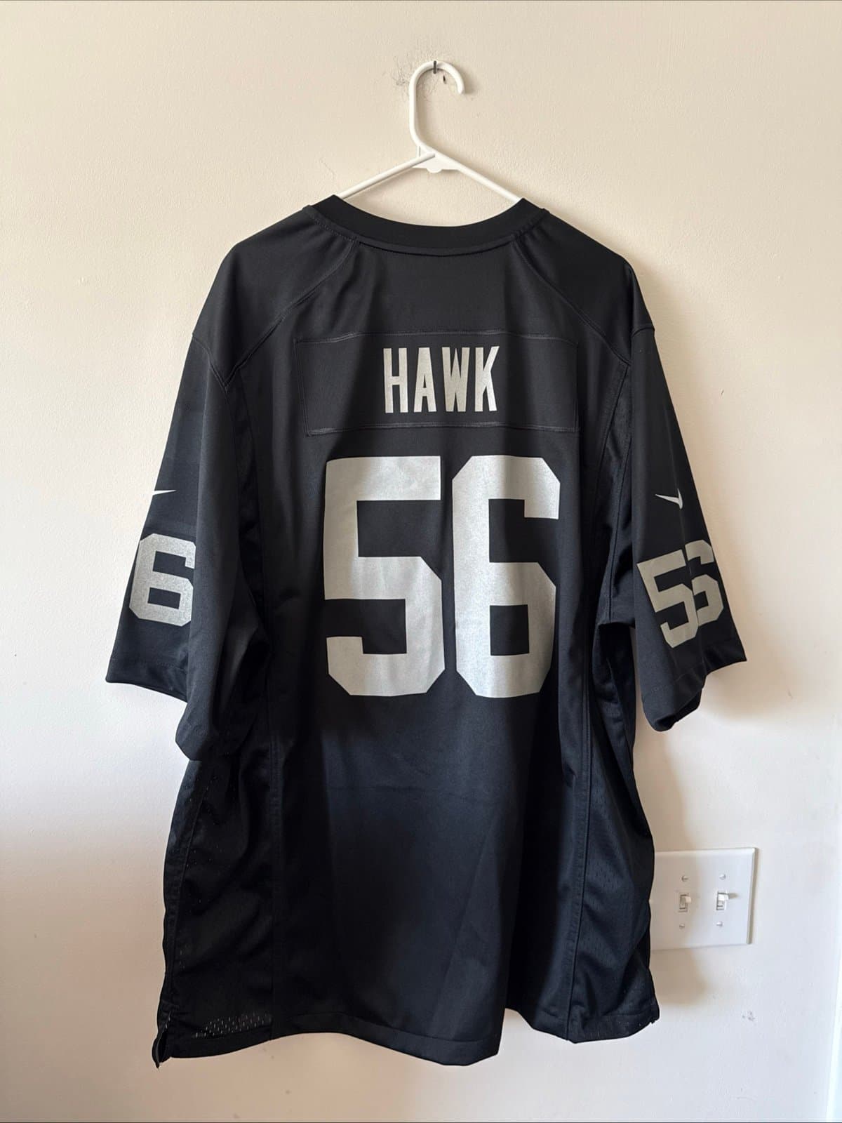 Men’s Nike AJ Hawk #56 Oakland Raiders NFL Football Jersey Sz 2XL - Black RARE - Thumbnail 6