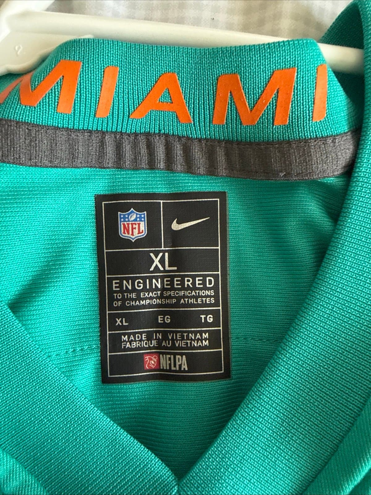 Boy’s Nike Miami Dolphins Tyreek Hill #10 On Field Jersey Sz Youth XL - Teal - Thumbnail 4