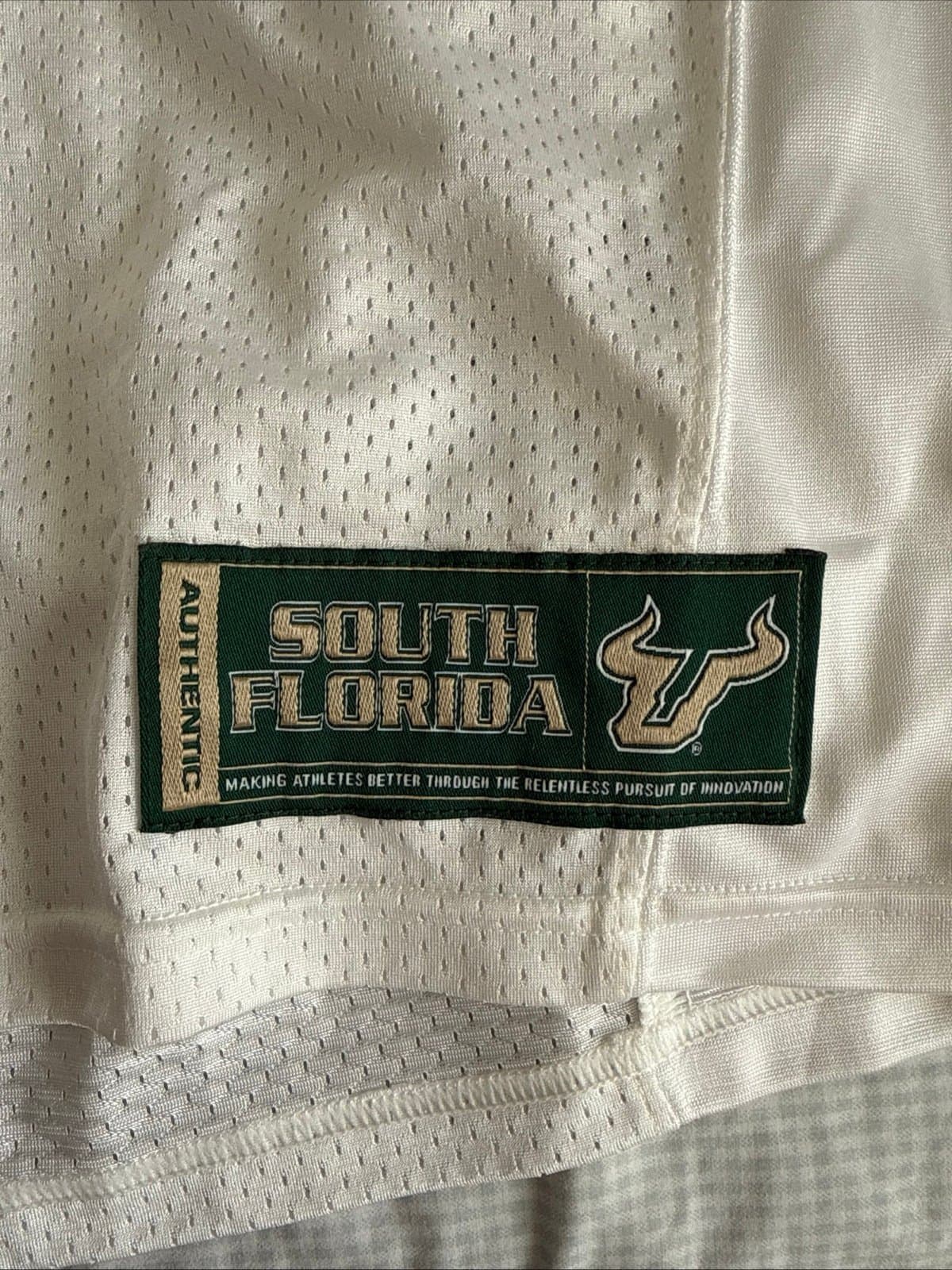 Men’s Under Armour USF Bulls #1 Football Jersey Loose Sz XL - White NWT - Thumbnail 3