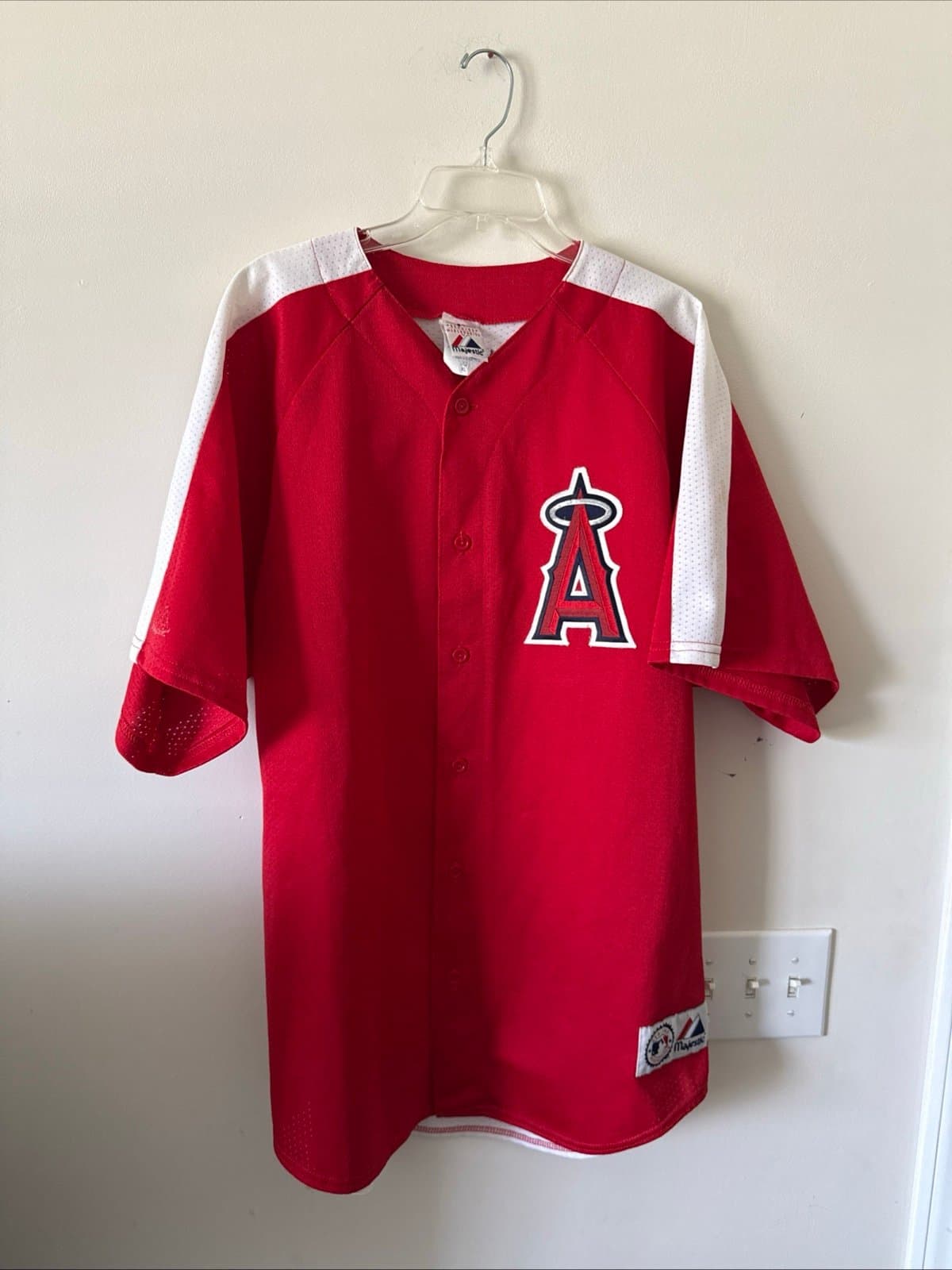 Men’s Vintage Majestic Anaheim Angels Authentic Collection Jersey Sz XL - Red - Image 1