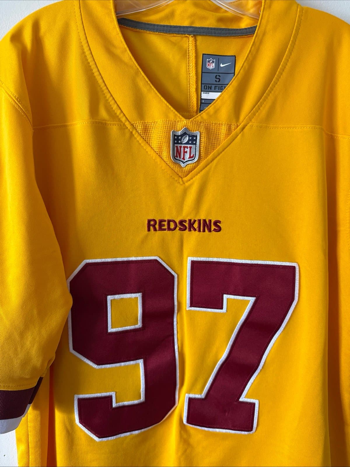 Men’s Nike Eddie Goldman #97 Washington Redskins Alternate Jersey Sz S - Yellow - Thumbnail 2