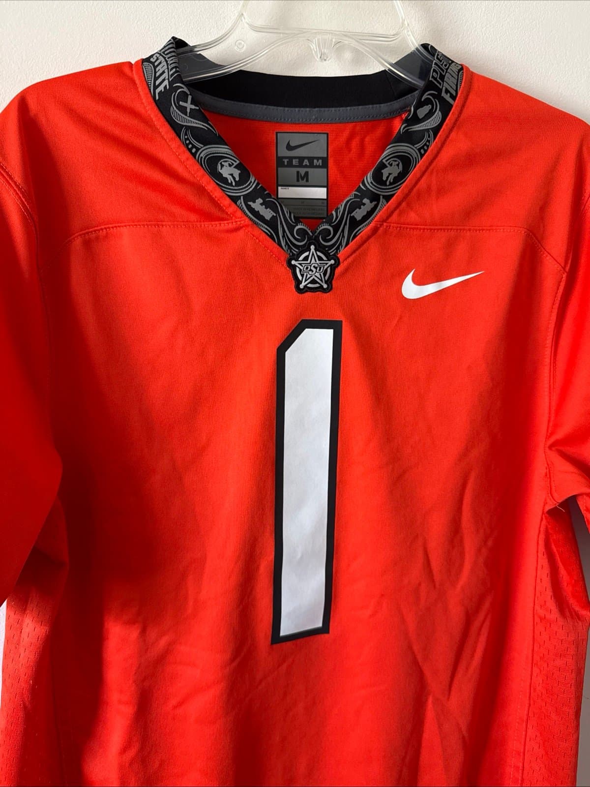 Men’s Nike Oklahoma State Cowboys #1 Team Football Jersey Sz M - Orange - Thumbnail 2