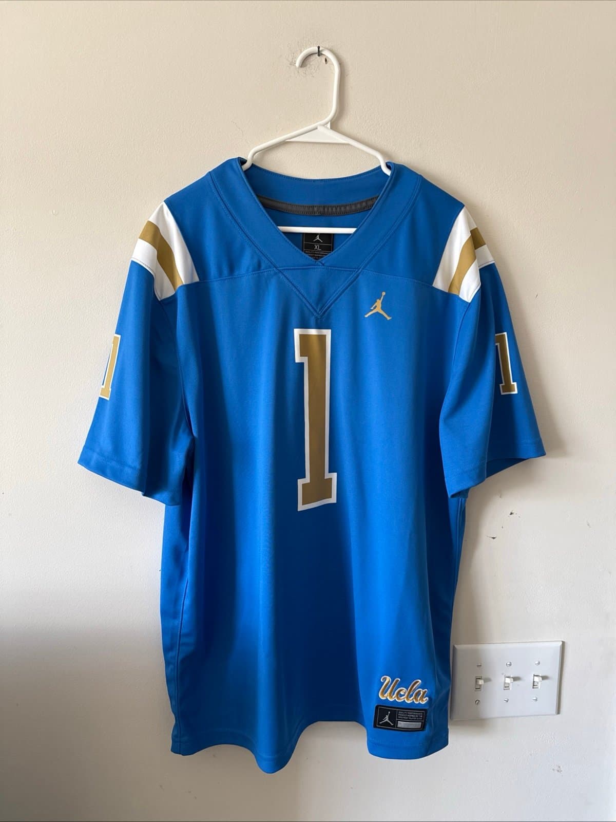 Men’s Jordan UCLA Bruins #1 NCAA Football Dri Fit Jersey Sz XL - Blue NWOT - Image 1