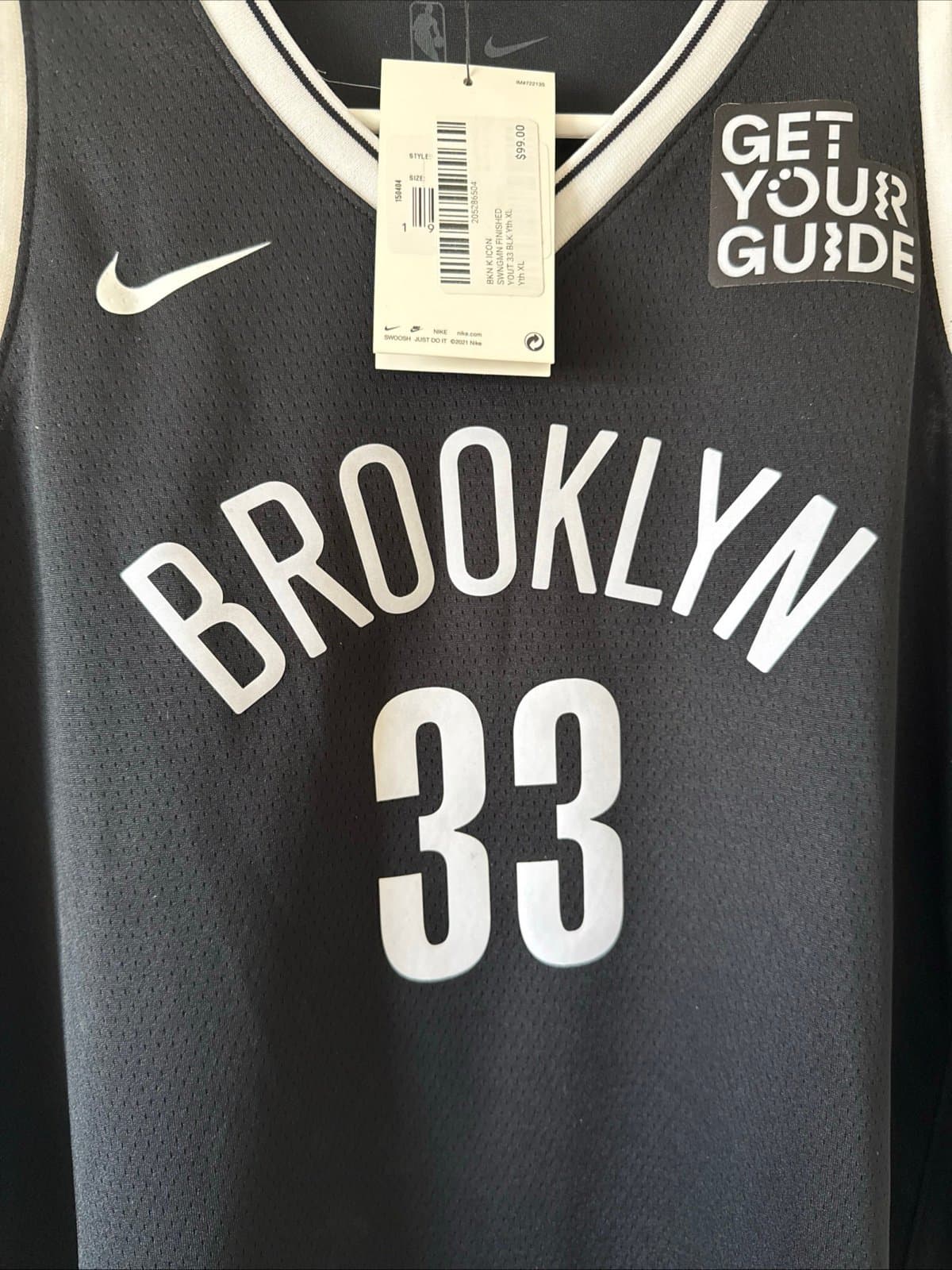 Boy’s Jordan Nic Claxton #33 Brooklyn Nets Swingman NBA Jersey Sz XL - NWT RARE - Thumbnail 2