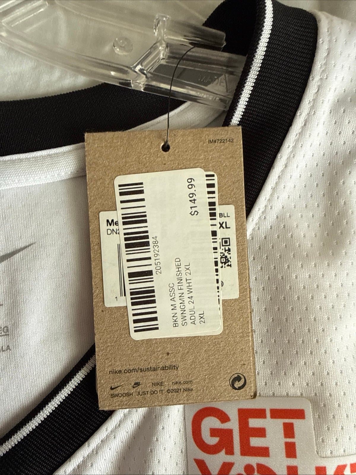 Men’s Nike Cam Thomas #24 Brooklyn Nets Swingman NBA Jersey Sz 56 - NWT RARE - Thumbnail 6