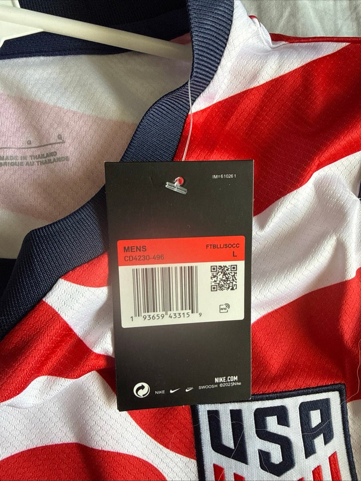 Men's Nike Christian Pulisic #10 2026 USMNT Home Jersey Sz L - Red NWT RARE - Thumbnail 5