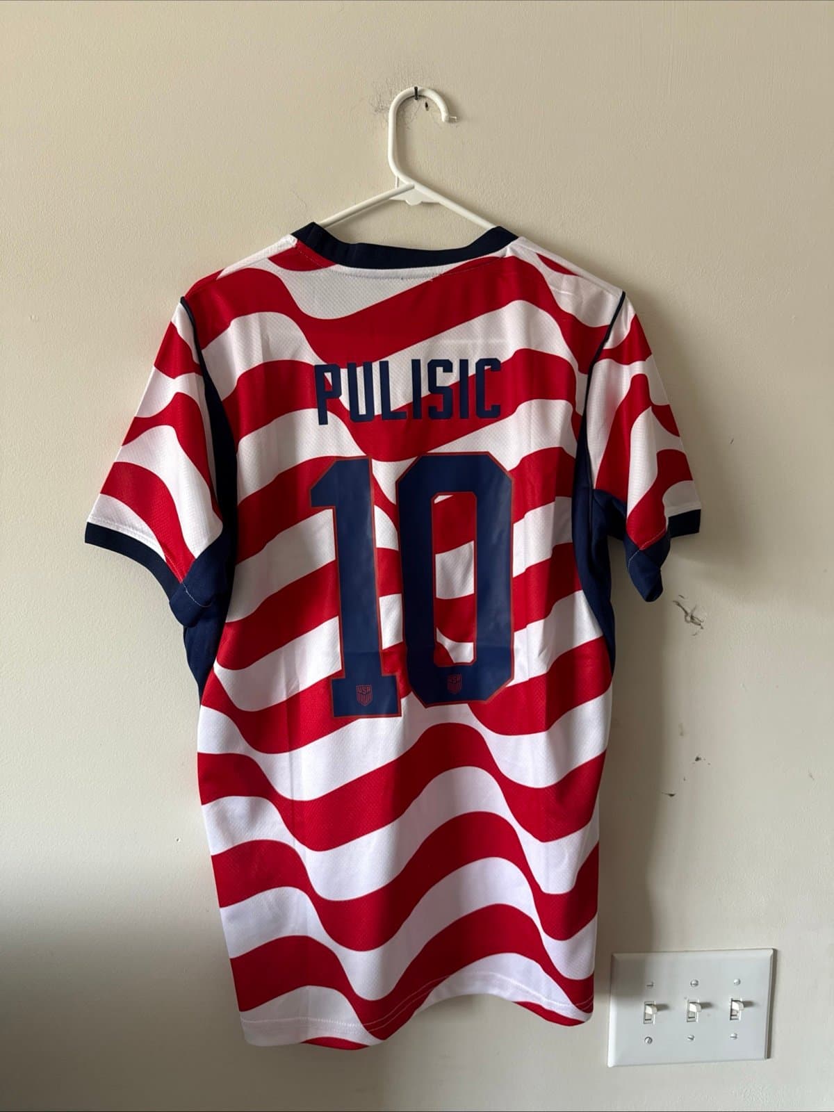 Men's Nike Christian Pulisic #10 2026 USMNT Home Jersey Sz L - Red NWT RARE - Thumbnail 6