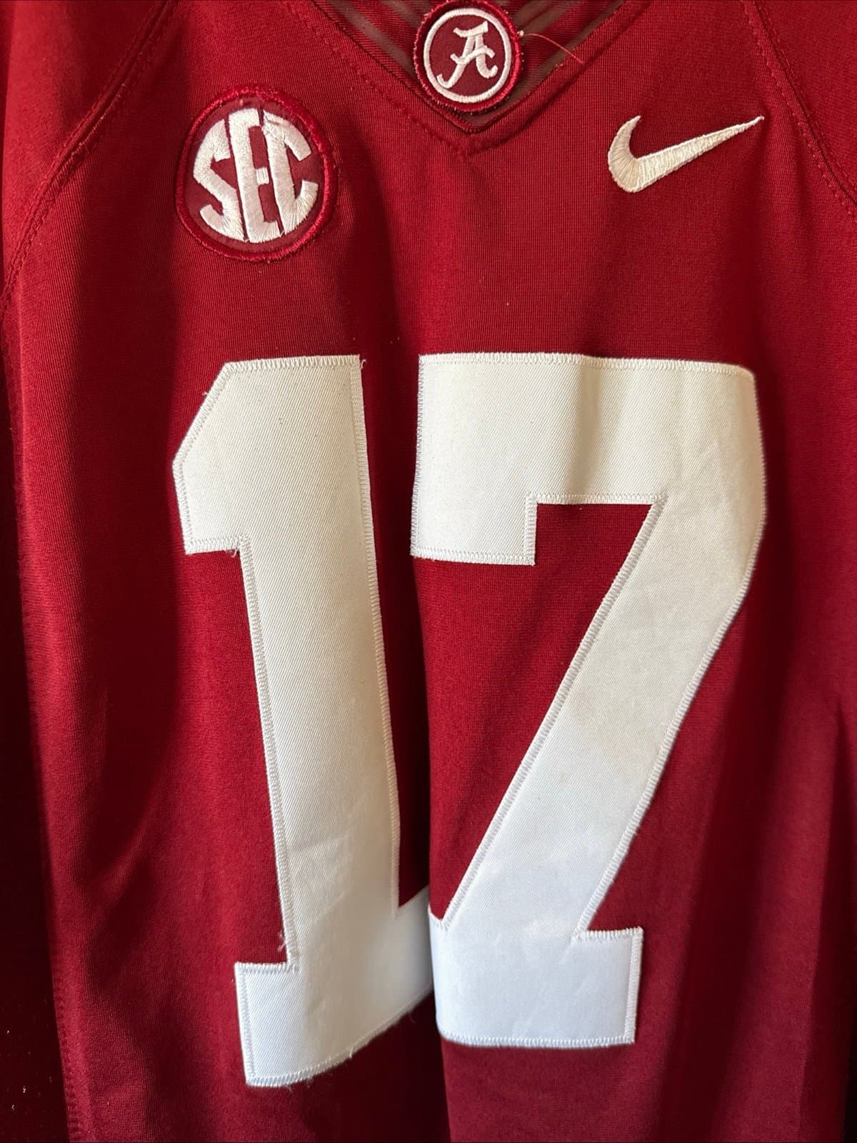 Men’s Nike Kenyan Drake #17 Alabama Crimson Tide NCAA Jersey Sz L - RARE - Thumbnail 2