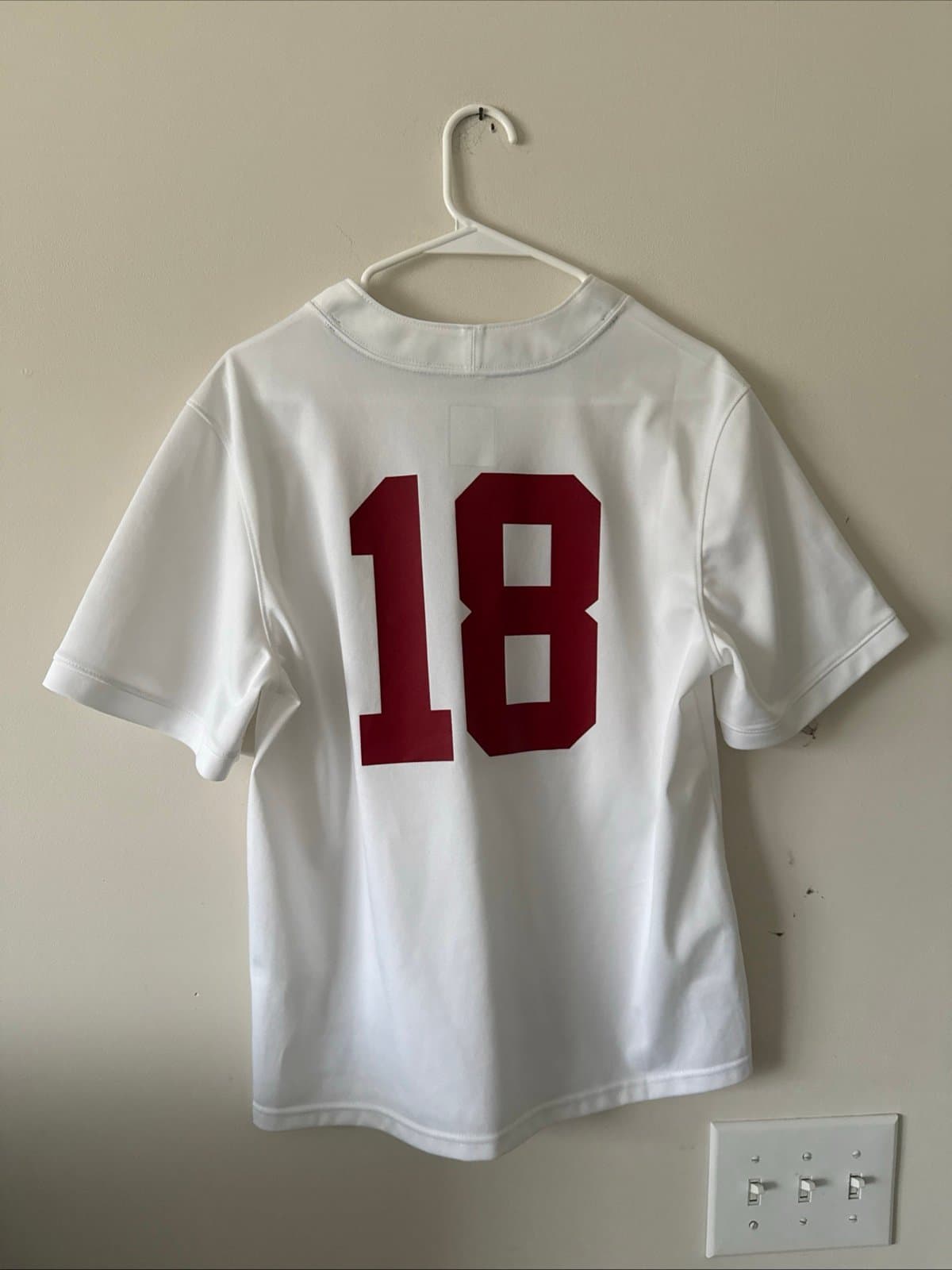 Boy’s Nike Alabama Crimson Tide #18 Crimson Dri-FIT Replica Football Jersey Sz L - Thumbnail 6