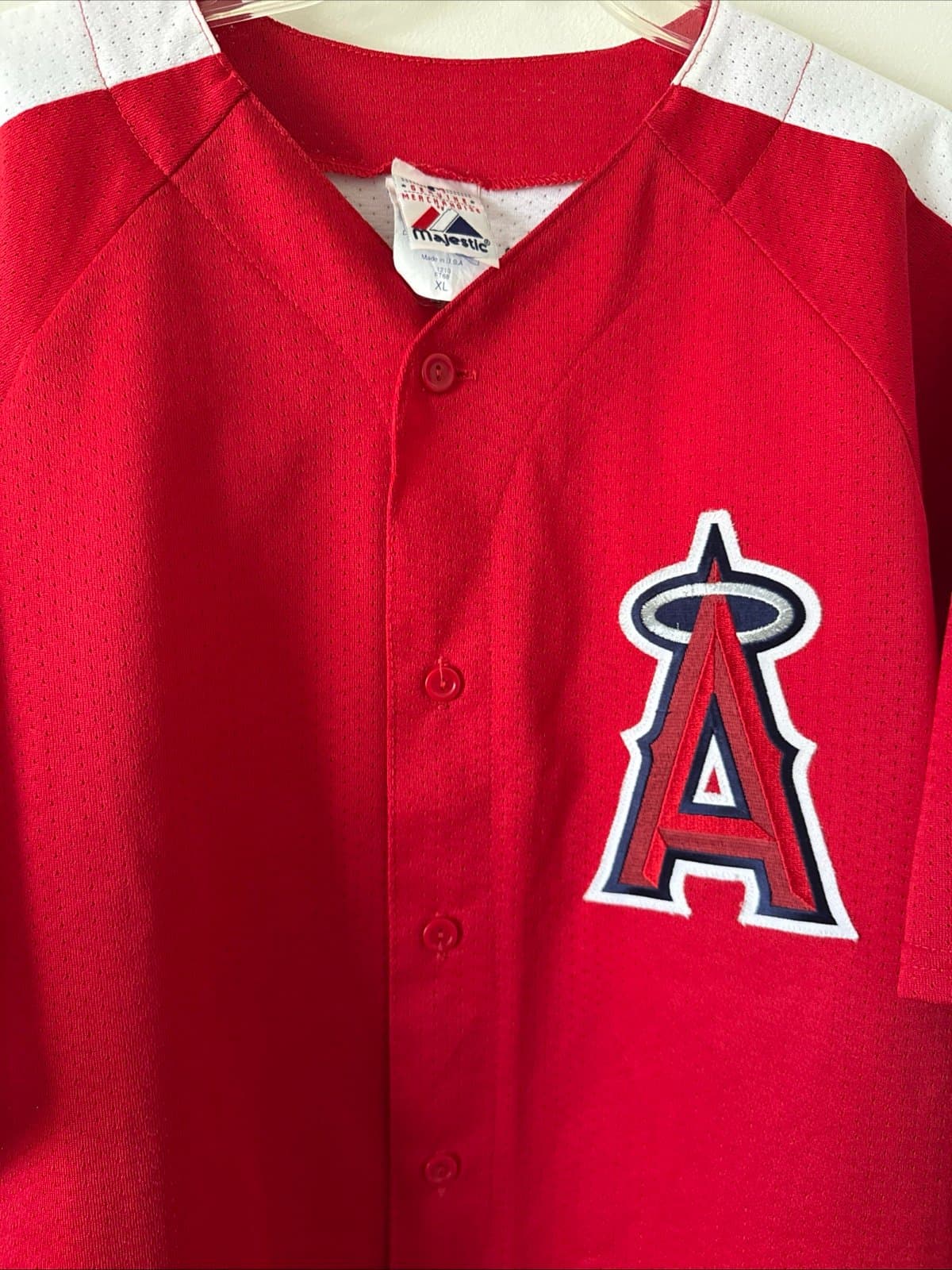 Men’s Vintage Majestic Anaheim Angels Authentic Collection Jersey Sz XL - Red - Thumbnail 2