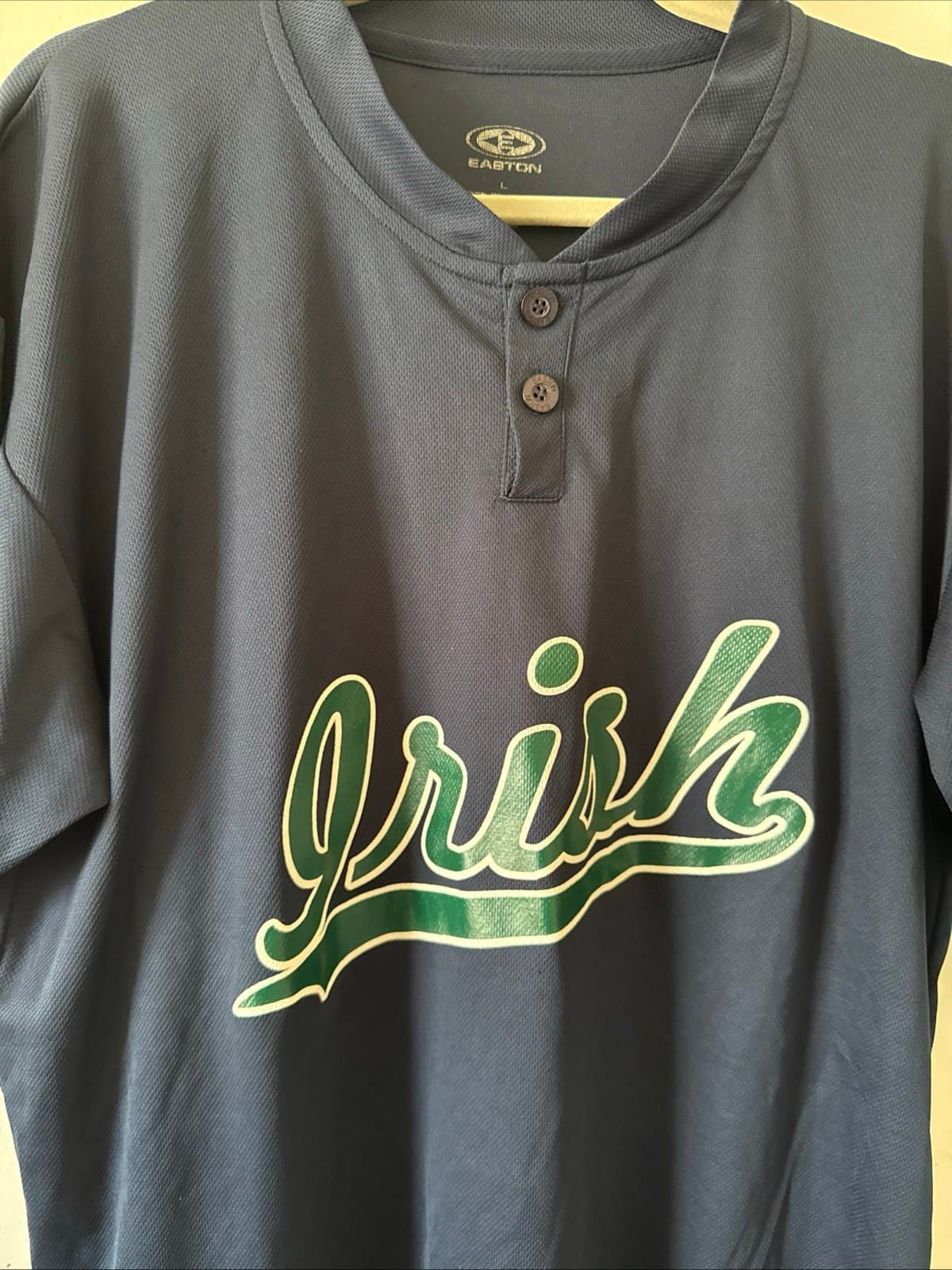 Men’s Easton Vintage Notre Dame Fighting Irish #37 Blue Baseball Jersey Sz L - Thumbnail 2