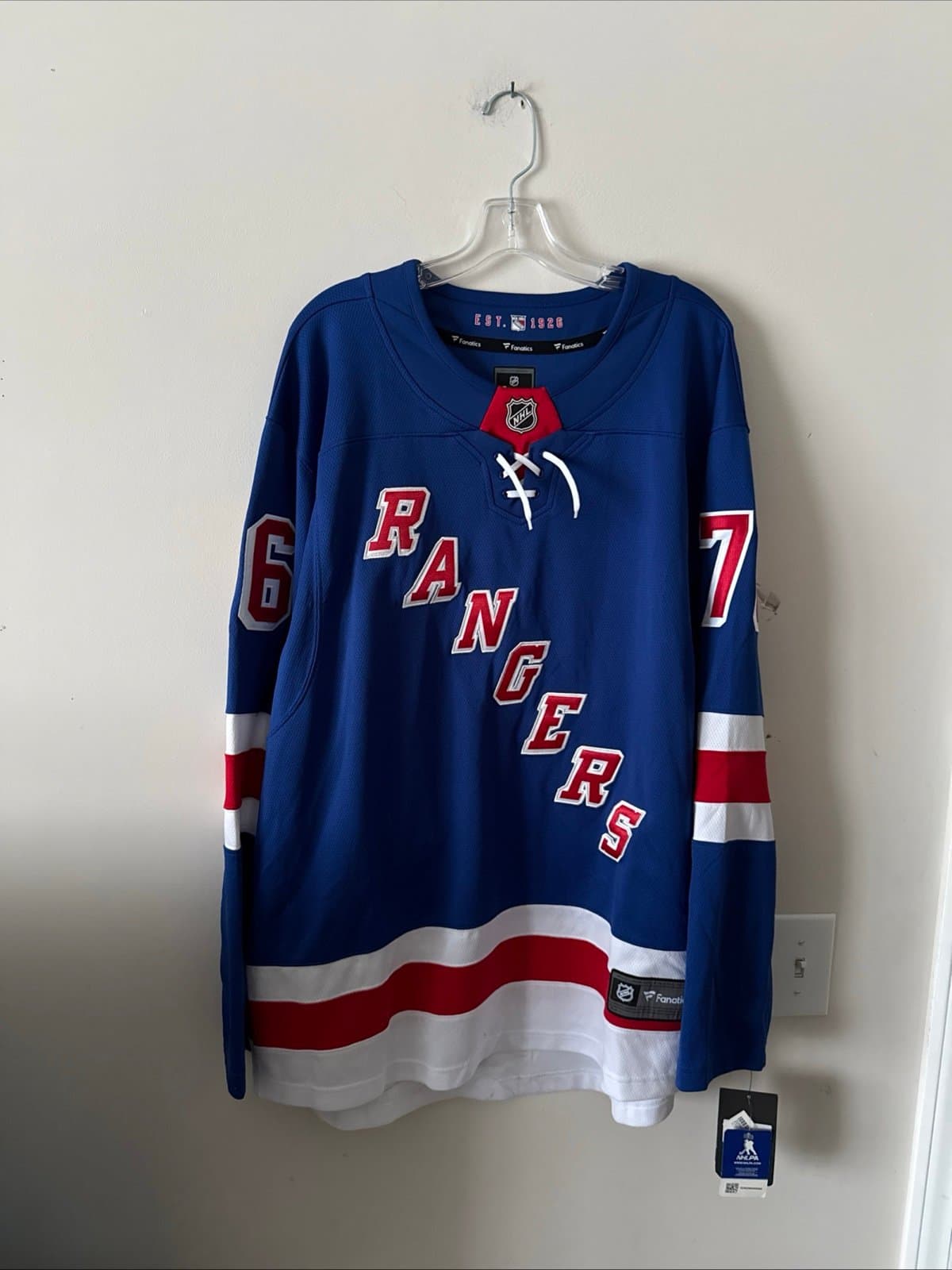 Men’s Fanatics Brady Skjei #76 New York Rangers Premier Jersey Sz XL - Blue NWT - Image 1
