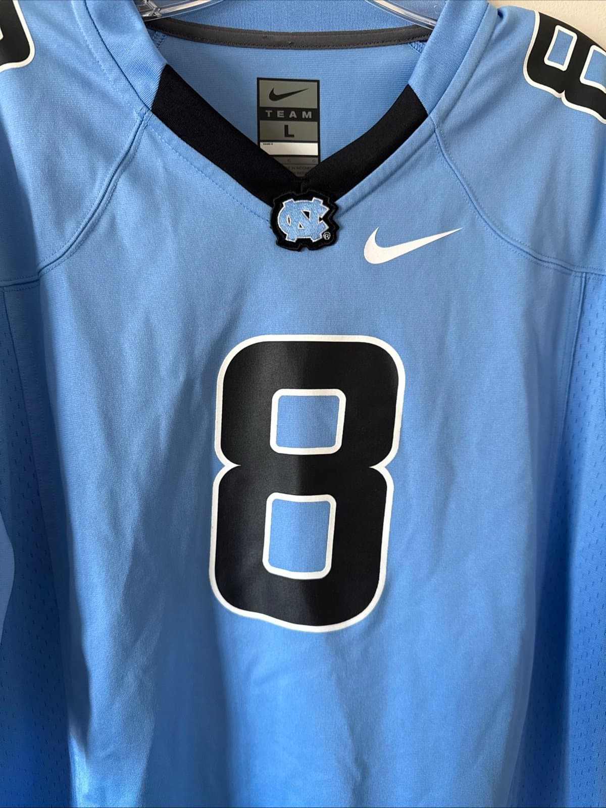 Men’s Vintage Nike North Carolina UNC Tar Heels #8 NCAA Jersey Sz L - Blue - Thumbnail 2