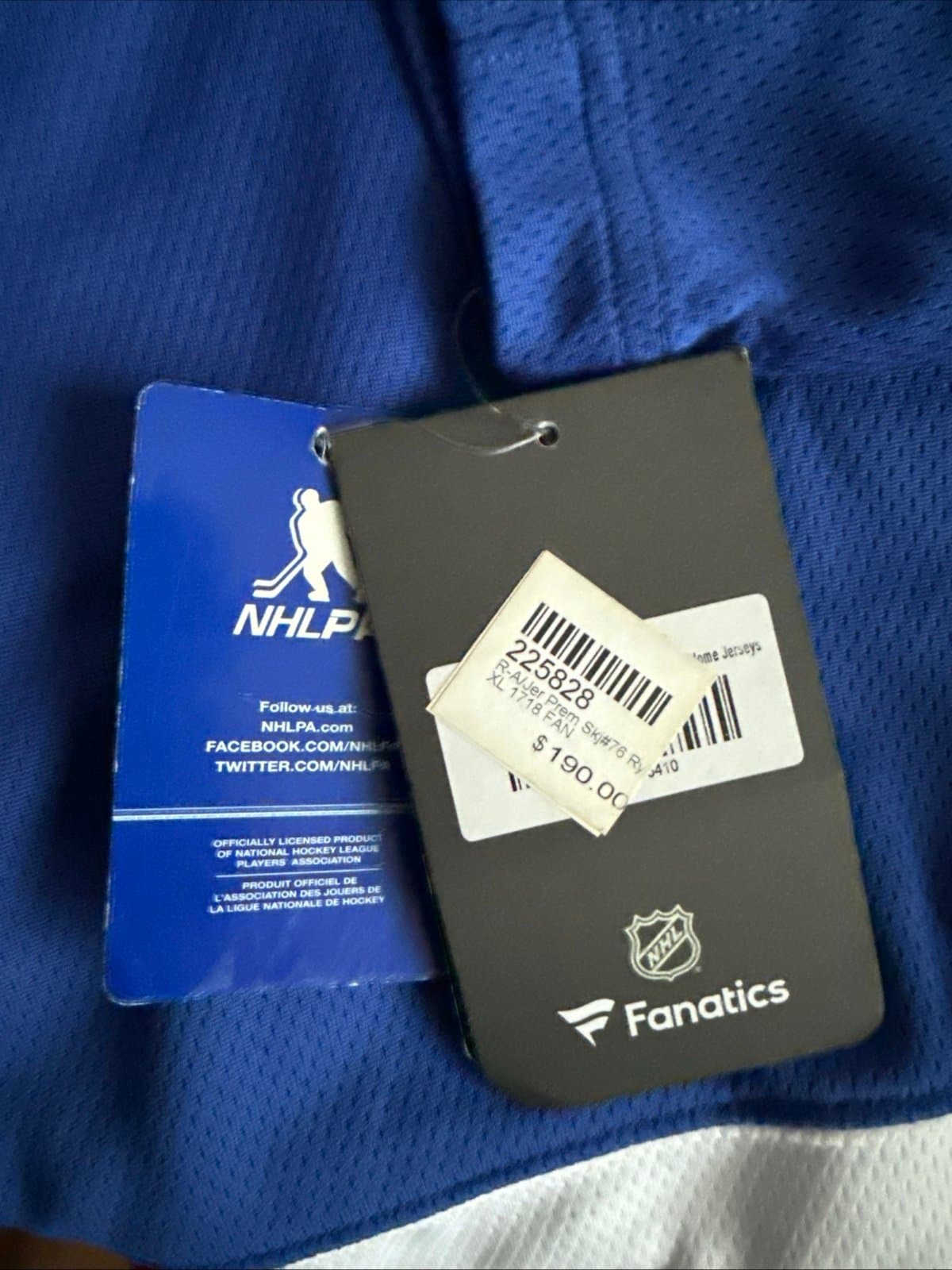 Men’s Fanatics Brady Skjei #76 New York Rangers Premier Jersey Sz XL - Blue NWT - Thumbnail 5