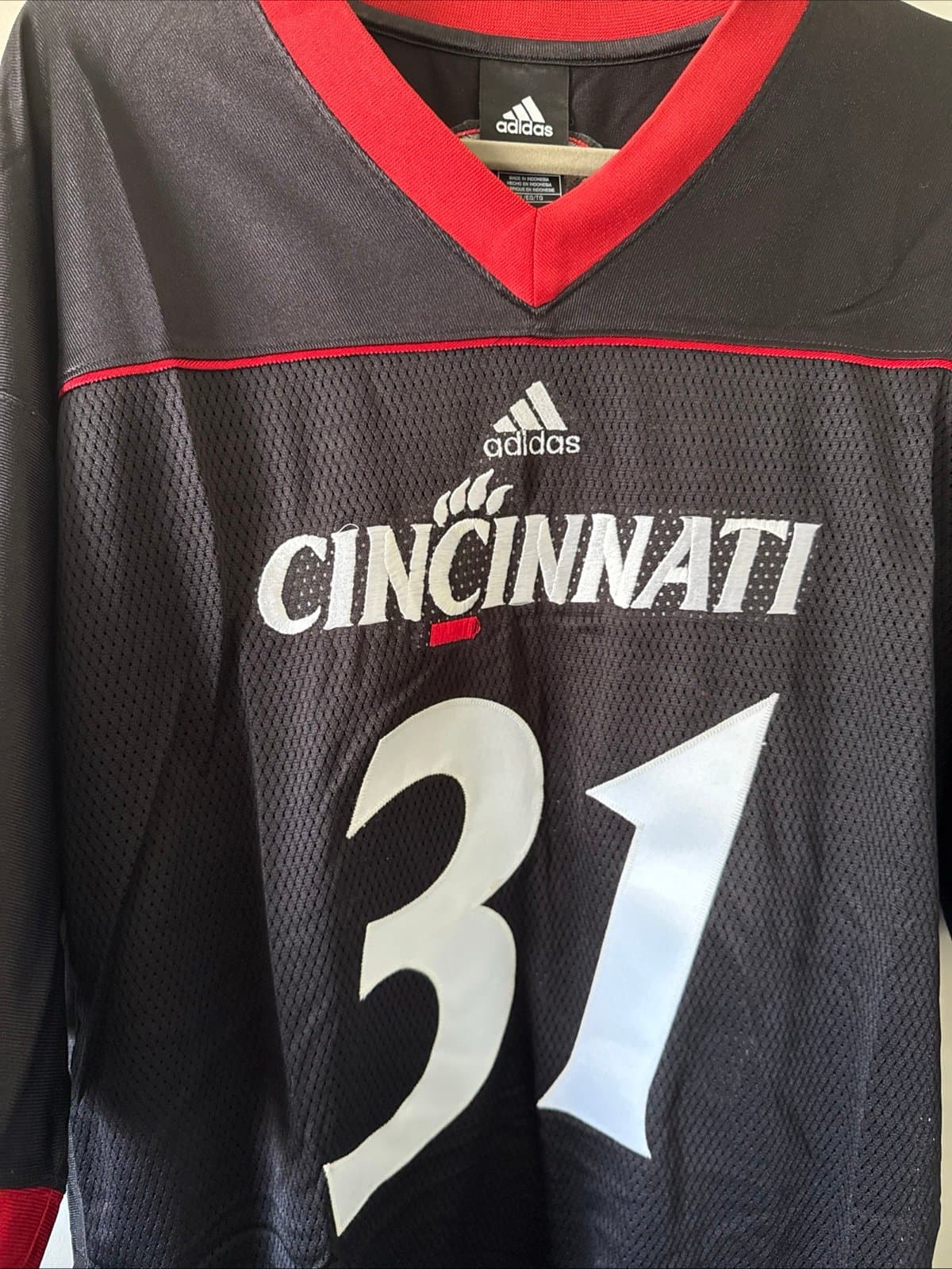 Men’s adidas Cincinnati Bearcats Quentin Hines #31 Jersey Sz XL - Black - Thumbnail 2