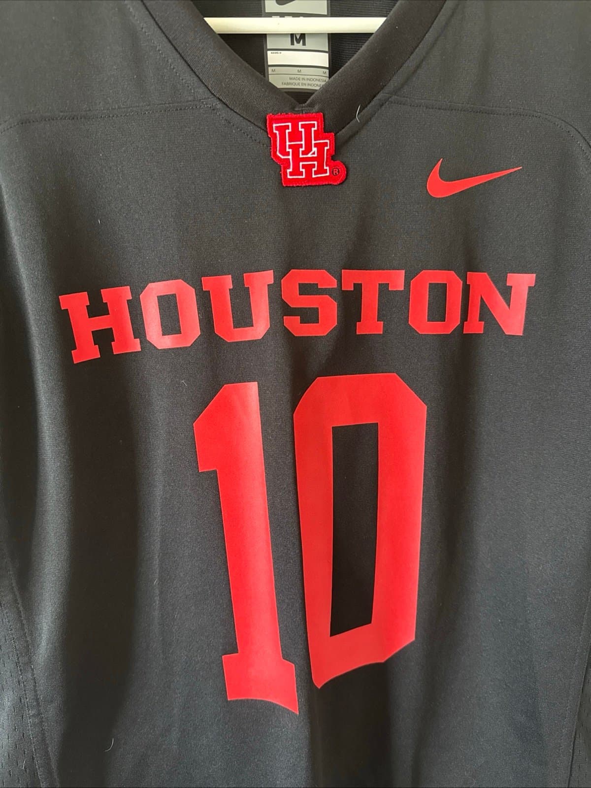 Men’s Nike University Of Houston Cougars #10 Football Jersey Sz M - Black RARE - Thumbnail 2