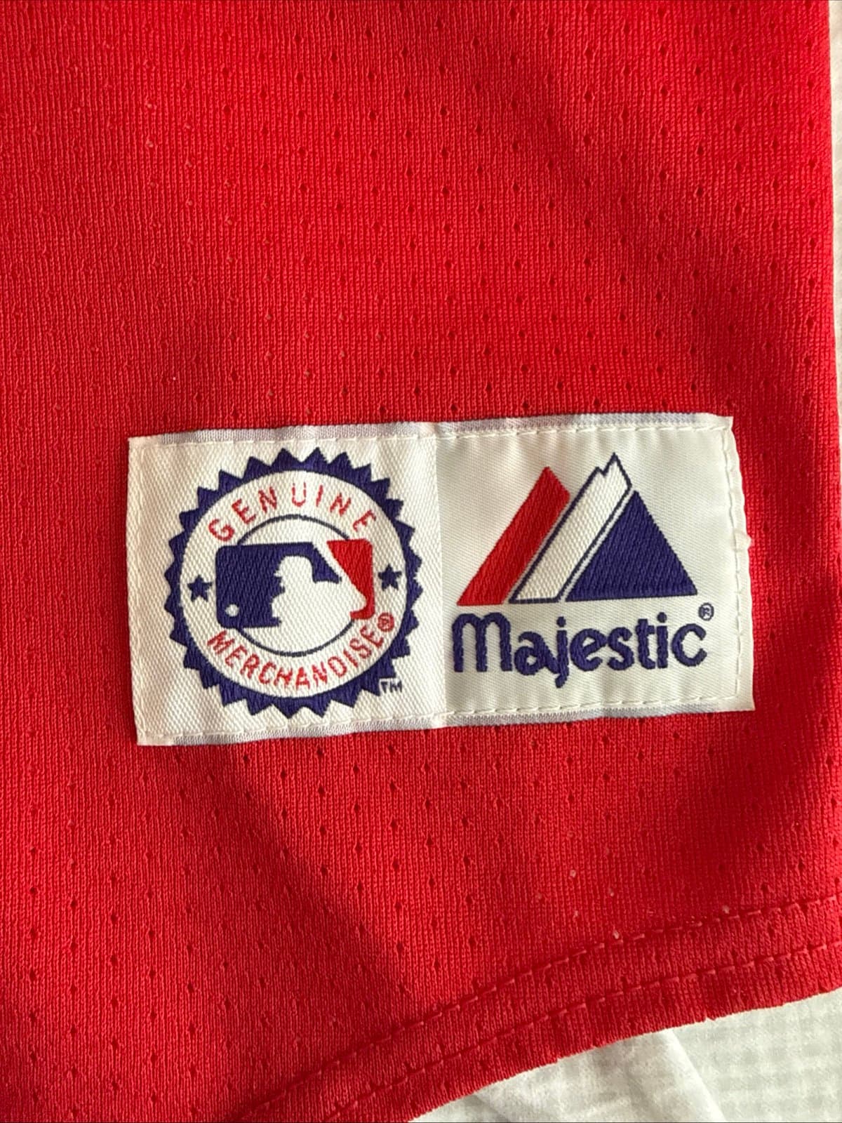 Men’s Vintage Majestic Anaheim Angels Authentic Collection Jersey Sz XL - Red - Thumbnail 3