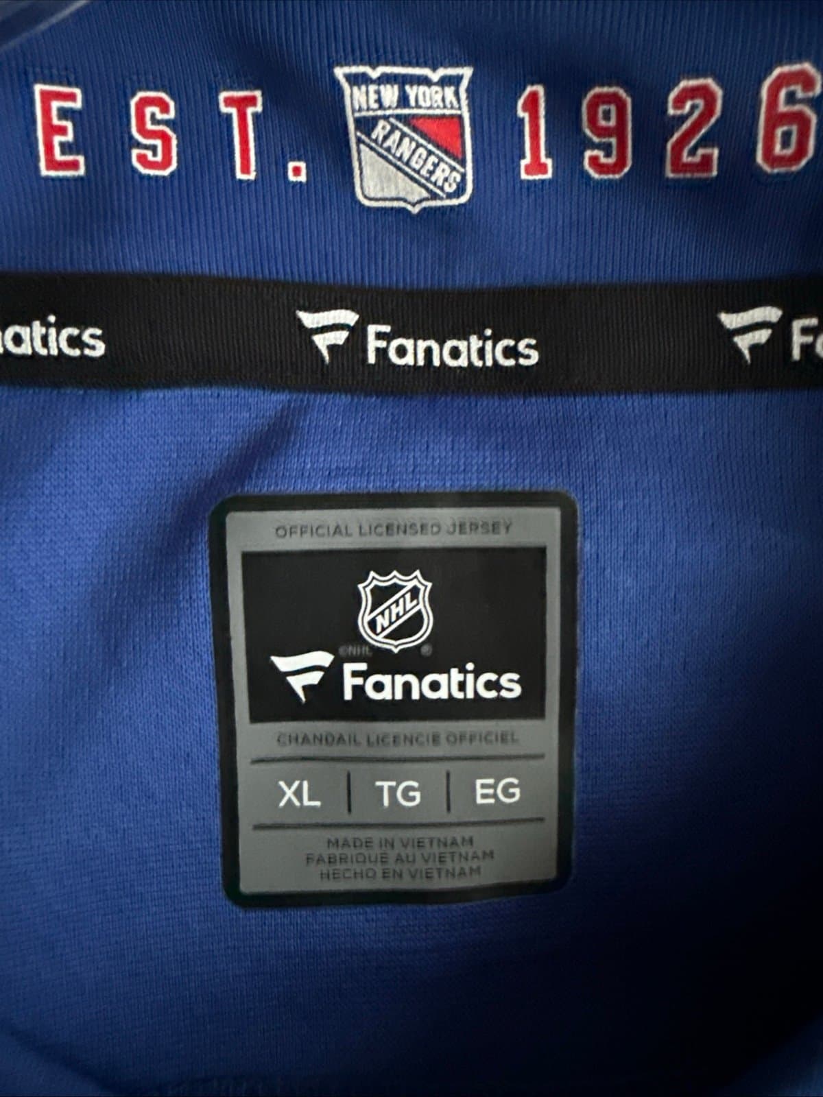 Men’s Fanatics Brady Skjei #76 New York Rangers Premier Jersey Sz XL - Blue NWT - Thumbnail 4