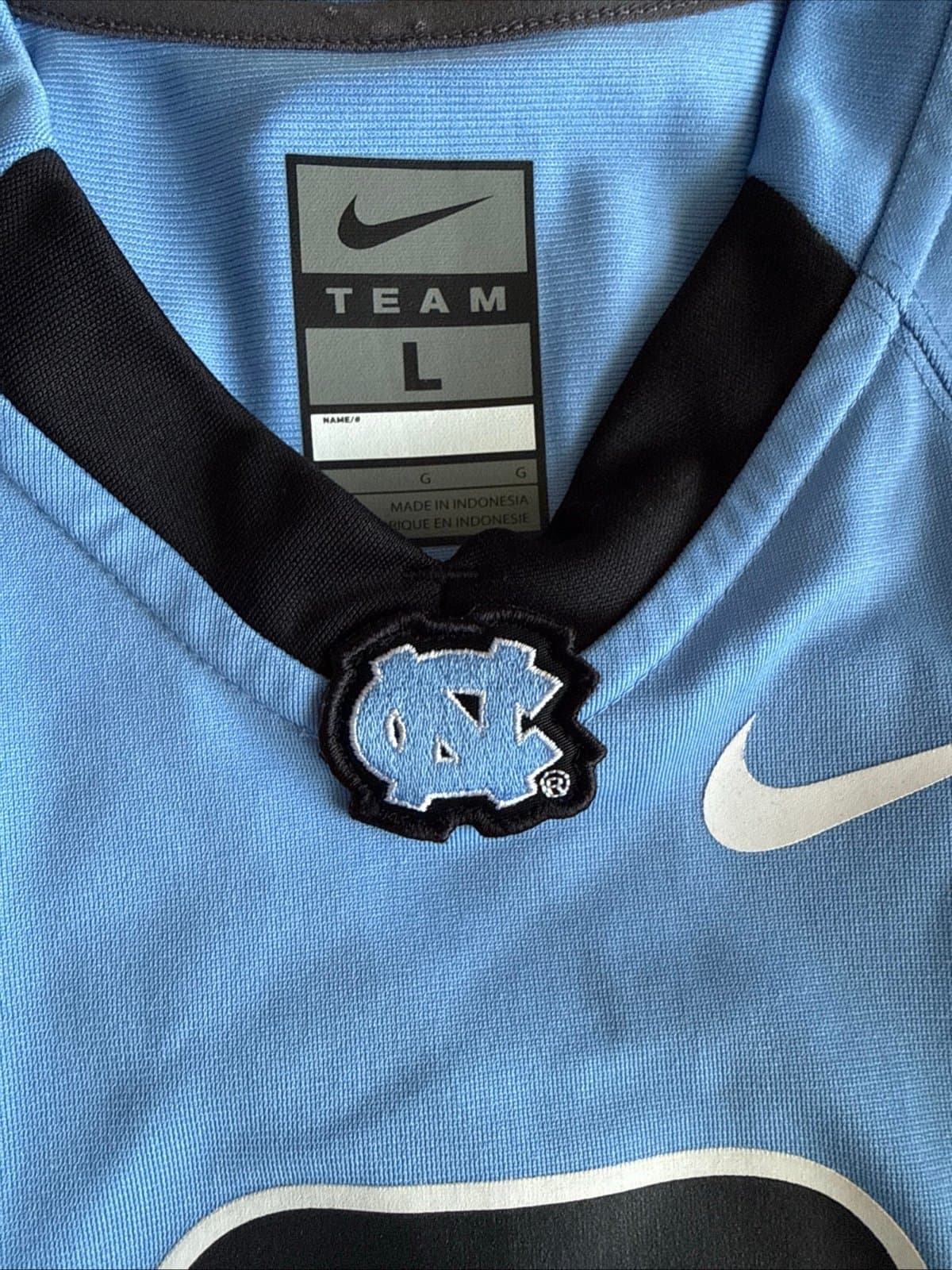 Men’s Vintage Nike North Carolina UNC Tar Heels #8 NCAA Jersey Sz L - Blue - Thumbnail 5