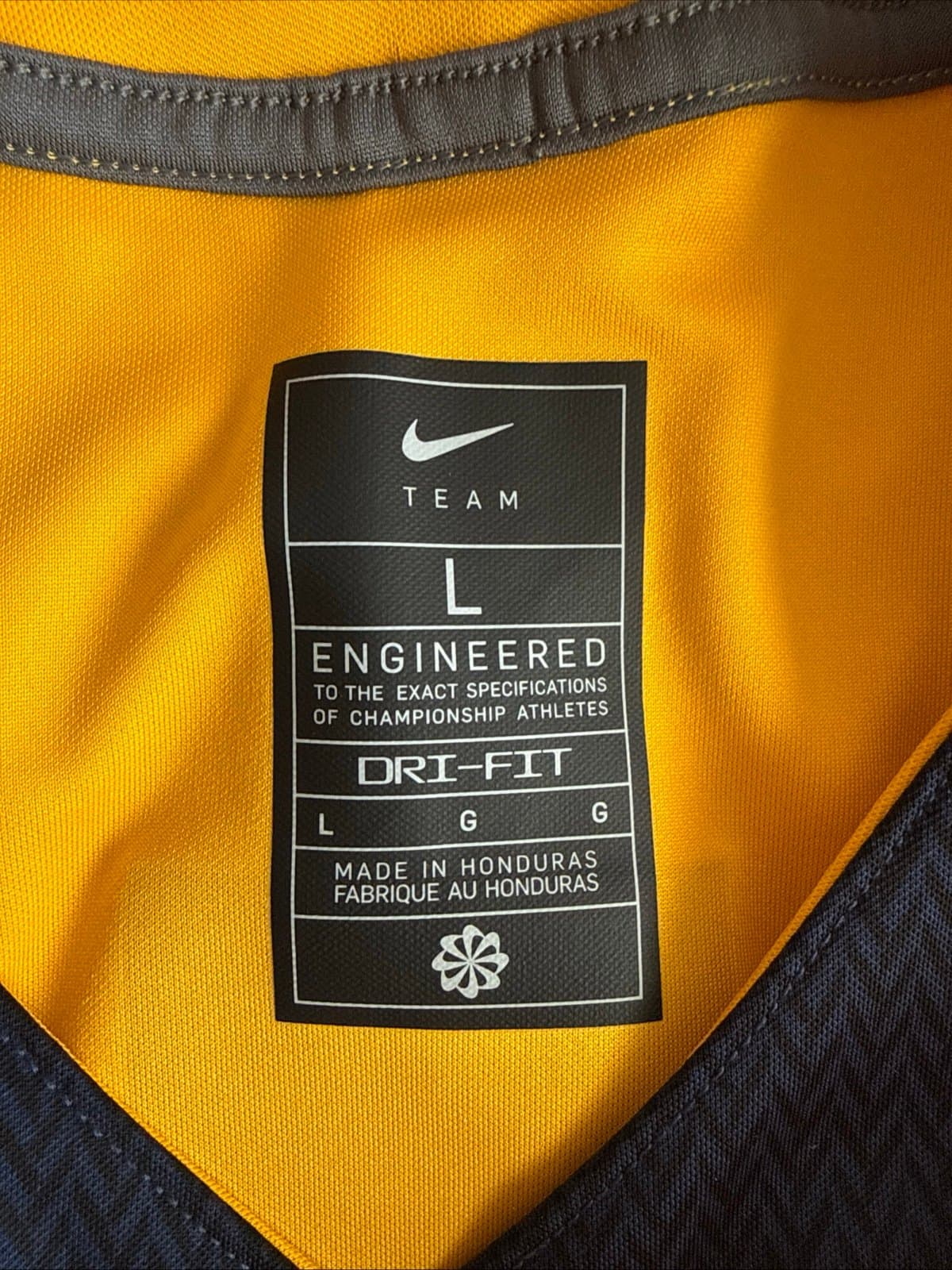 Men’s Nike West Virginia Mountaineers #1 Football NCAA Jersey Sz L - Gold RARE - Thumbnail 4