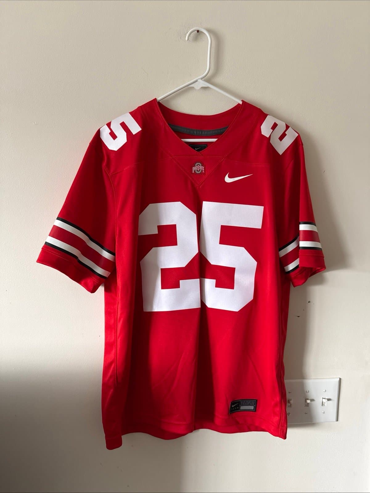Men’s Nike Ohio State Buckeyes Denis #25 Home Vapor Limited Jersey Sz L - Red - Image 1