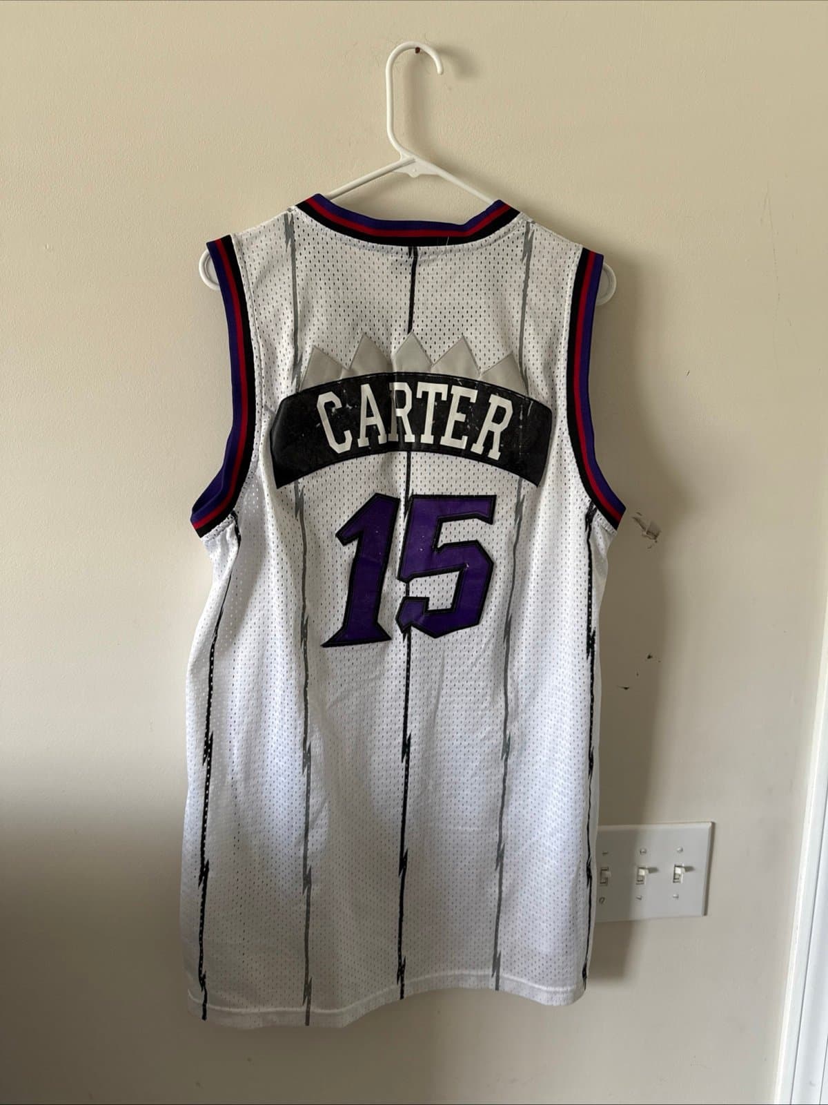 Men’s Vintage Authentic Toronto Raptors Vince Carter #15 Jersey Sz 54 - White - Thumbnail 5