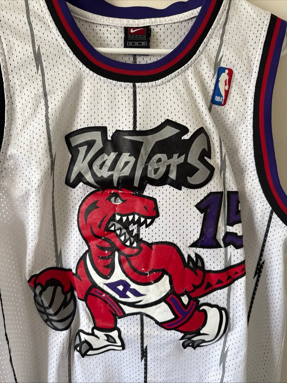 Men’s Vintage Authentic Toronto Raptors Vince Carter #15 Jersey Sz 54 - White - Thumbnail 2