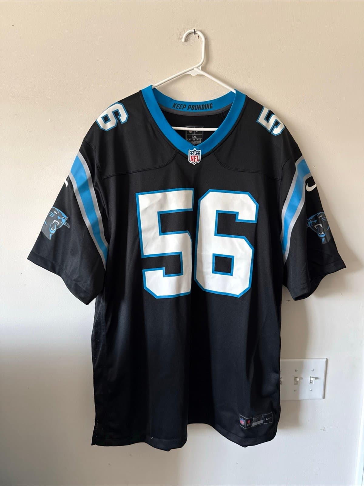 Men’s Nike Bradley Bozeman #56 Carolina Panthers NFL Jersey Sz 2XL - Black RARE - Image 1