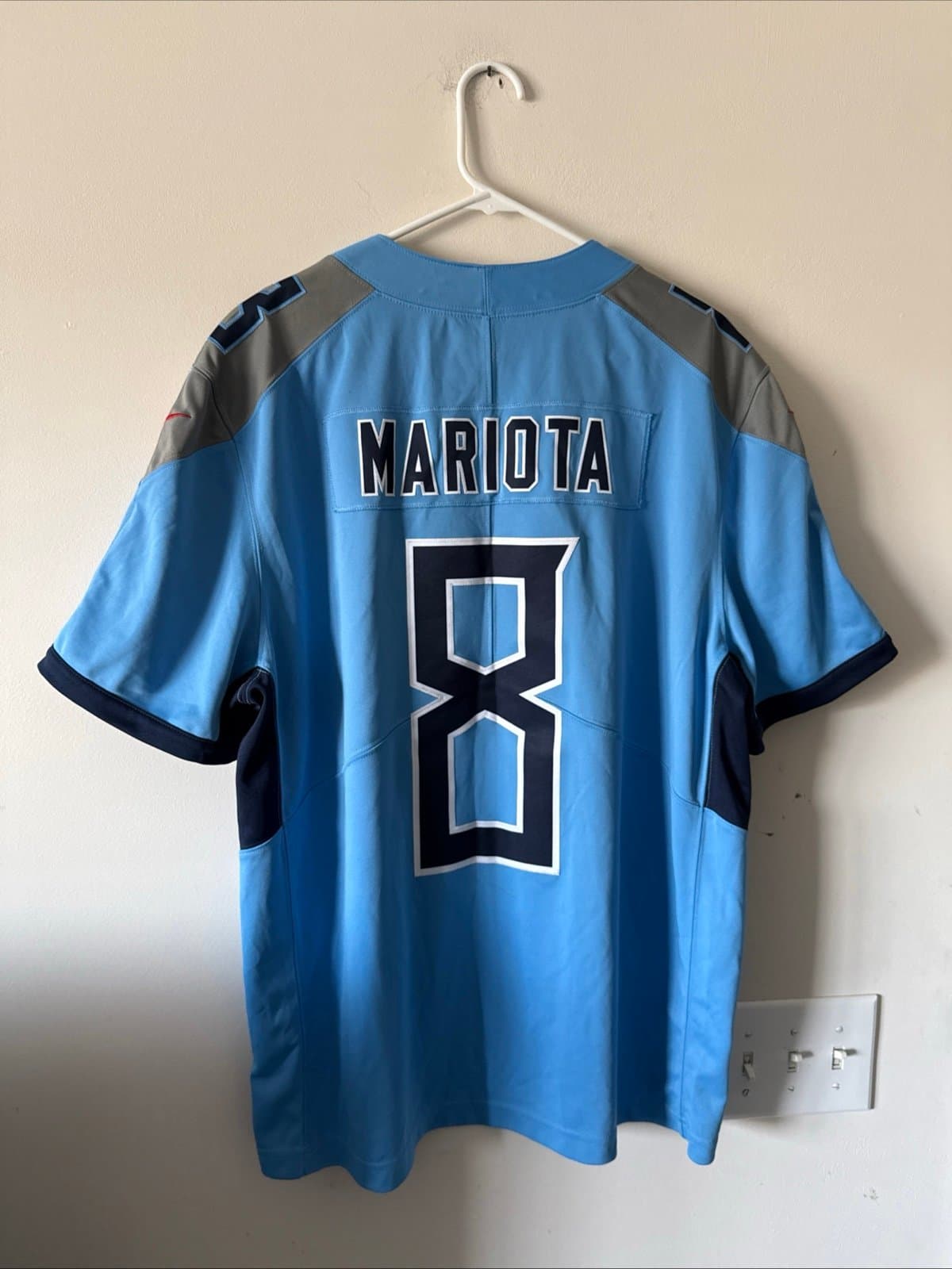 Men’s Nike Marcus Mariota #8 Tennessee Titans Vapor Lmtd Jersey Sz XL Blue RARE - Thumbnail 6