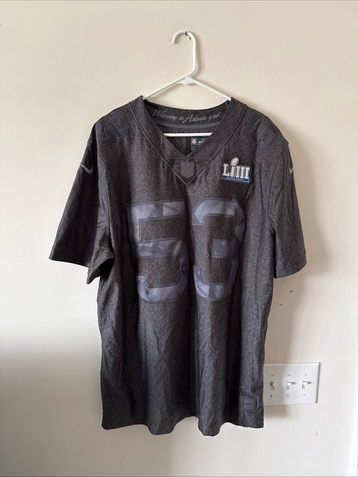 Men’s Nike NFL Super Bowl 53 LIII Limited Edition Knit Jersey Sz XL - Gray RARE - Image 1