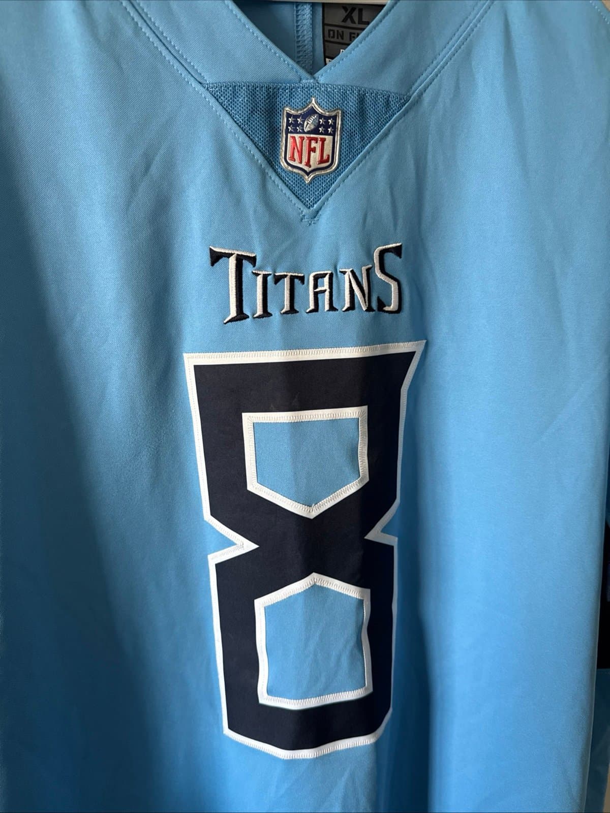 Men’s Nike Marcus Mariota #8 Tennessee Titans Vapor Lmtd Jersey Sz XL Blue RARE - Thumbnail 2