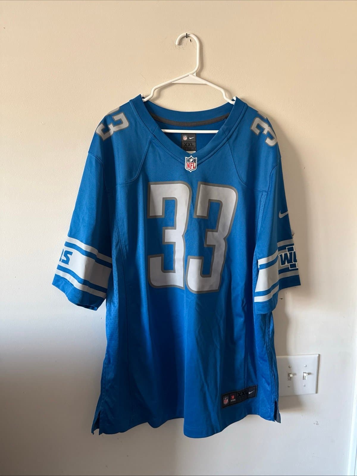 Men’s Nike Kerryon Johnson #33 Detroit Lions Player Game Jersey 2020 Sz 2XL Blue - Image 1