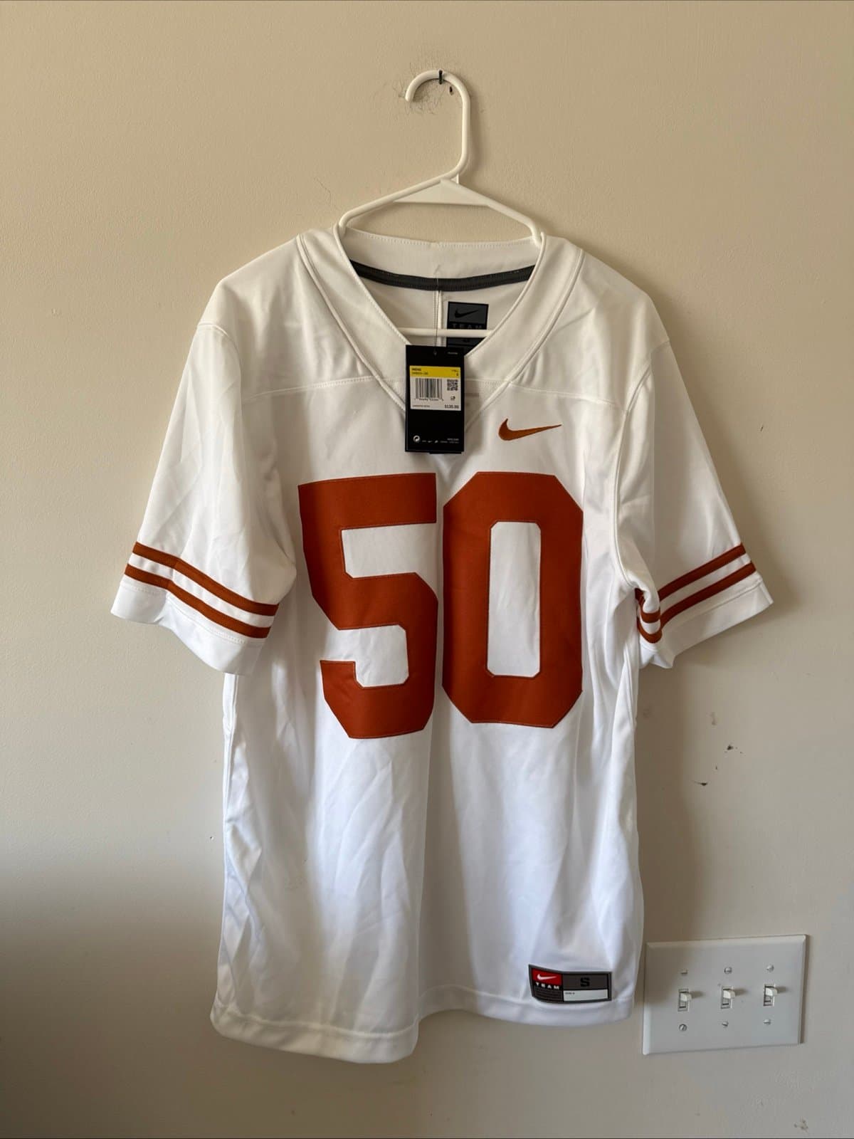 Men's Nike Texas Longhorns #50 Alternate Limited NCAA Jersey Sz S - White NWT - Image 1