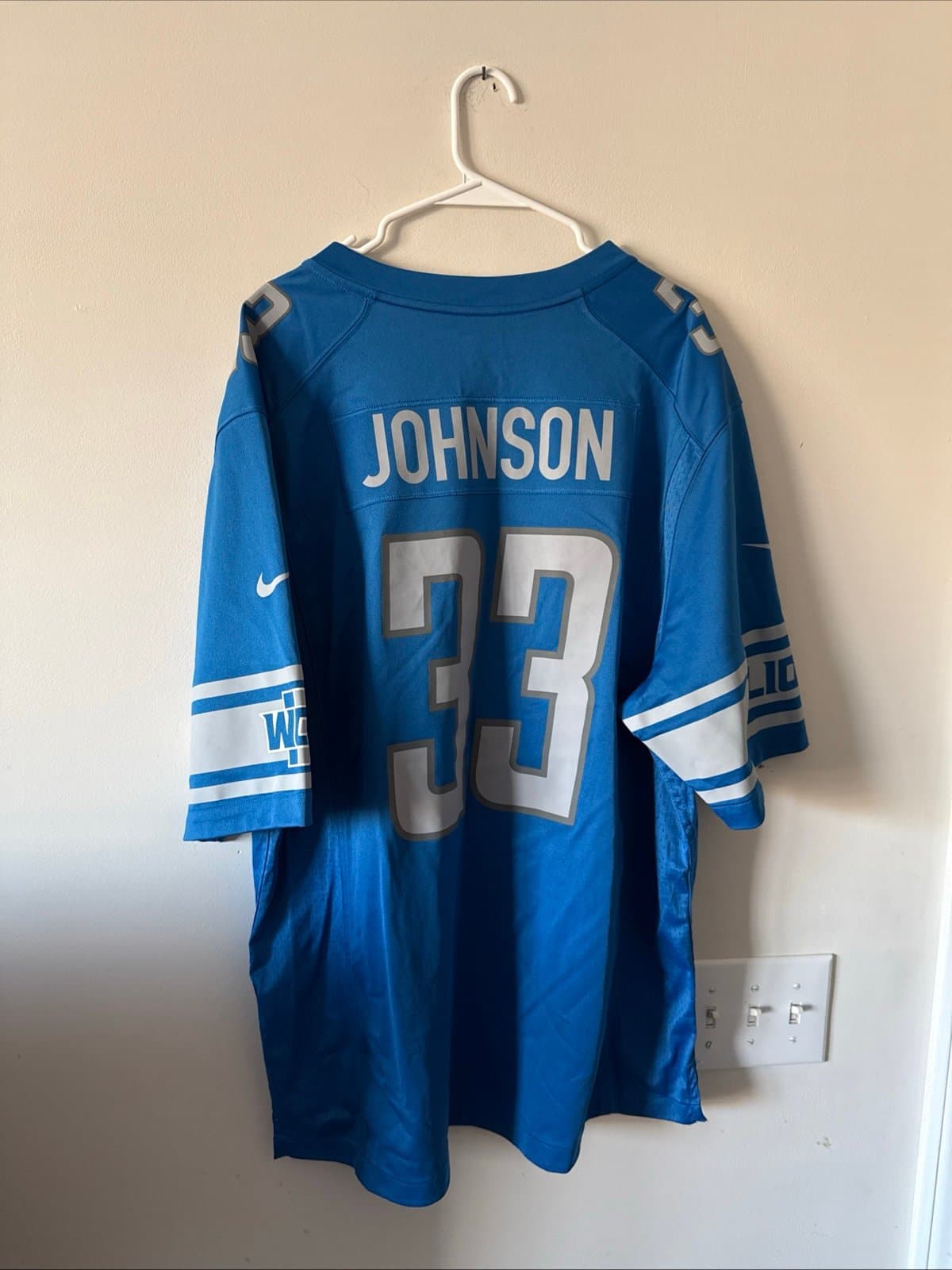 Men’s Nike Kerryon Johnson #33 Detroit Lions Player Game Jersey 2020 Sz 2XL Blue - Thumbnail 7