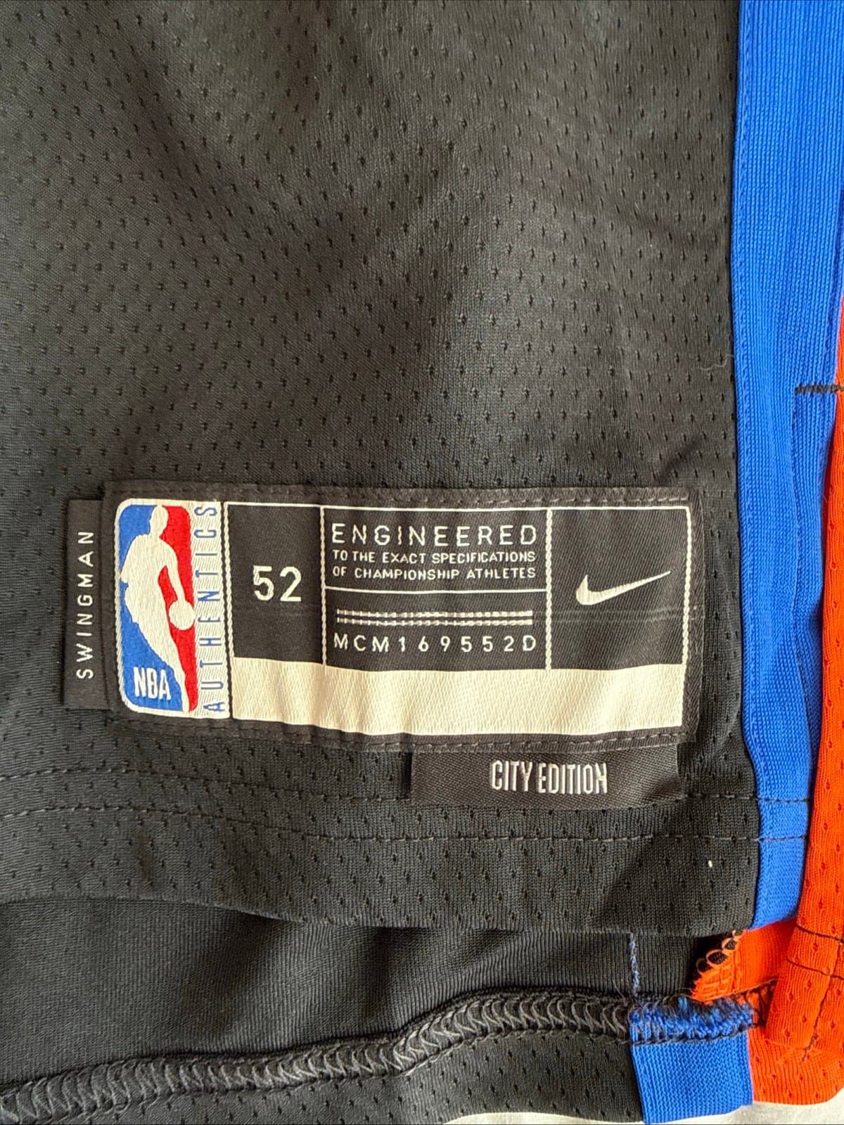 Men's Nike Obi Toppin #1 New York Knicks 22/23 City Edition Jersey Sz 52 - NWT - Thumbnail 3