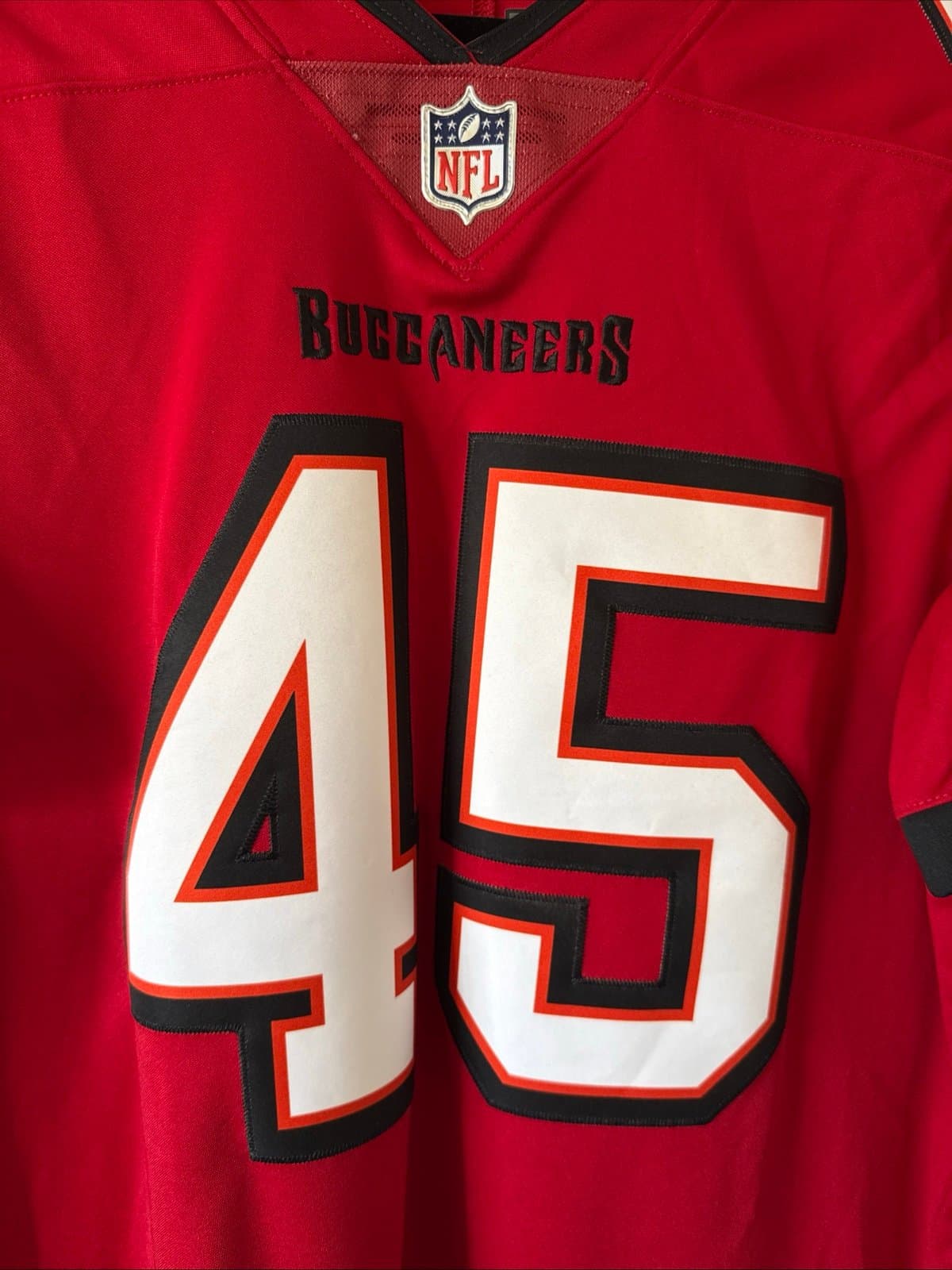Men’s Nike XL Devin White #45 Tampa Bay Buccaneers Vapor Lmtd Jersey Sz L - Red - Thumbnail 2