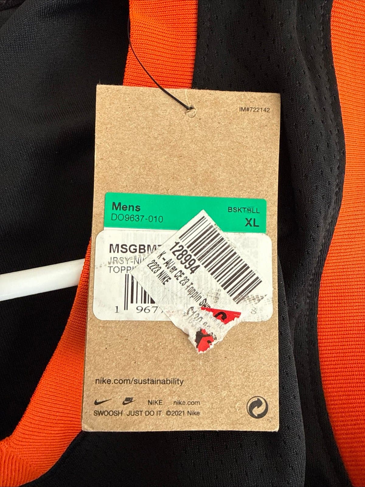 Men's Nike Obi Toppin #1 New York Knicks 22/23 City Edition Jersey Sz 52 - NWT - Thumbnail 5