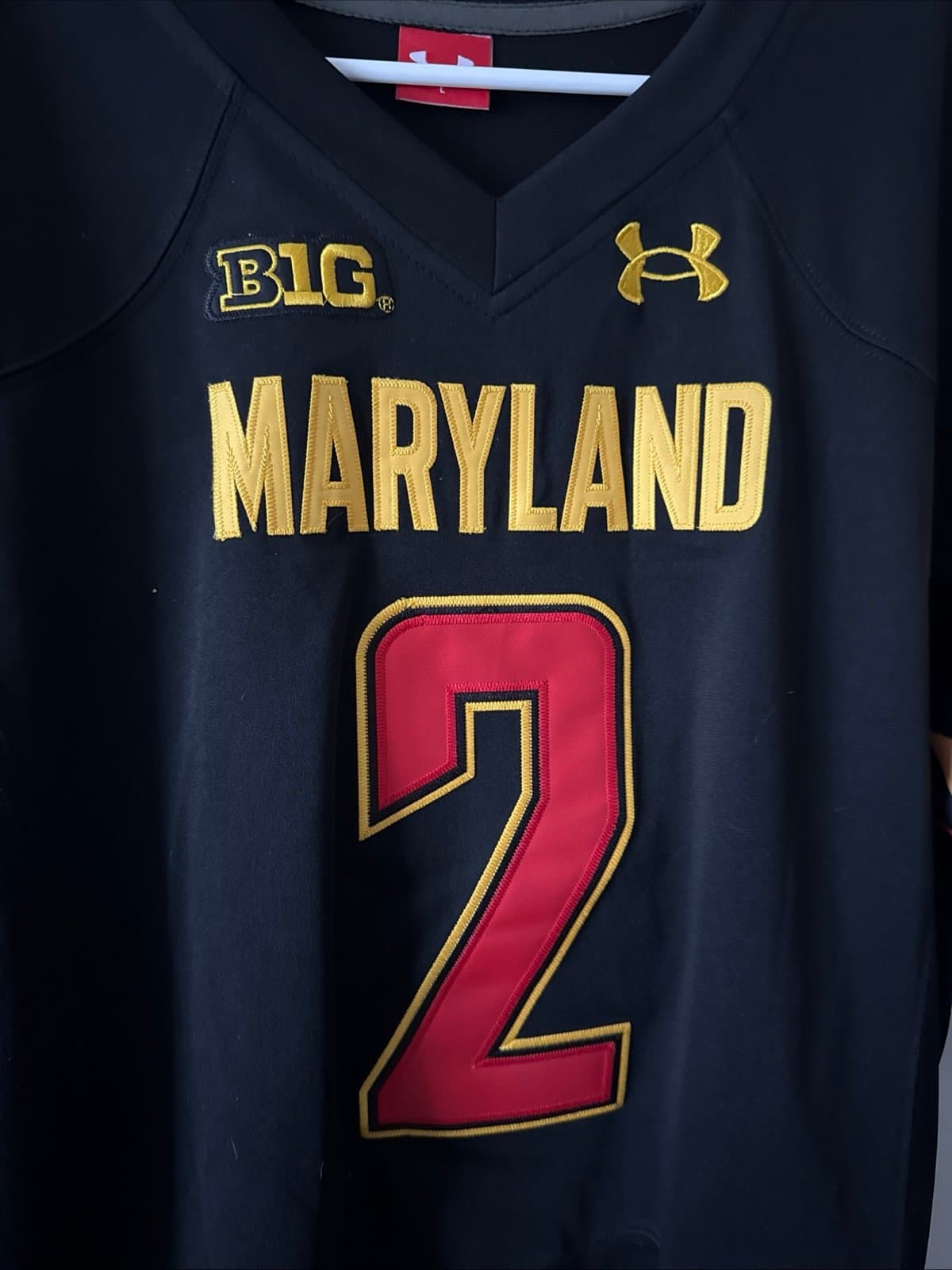 Men’s Under Armour Jacob Copeland #2 Maryland Terrapins Jersey Sz L - Black RARE - Thumbnail 2