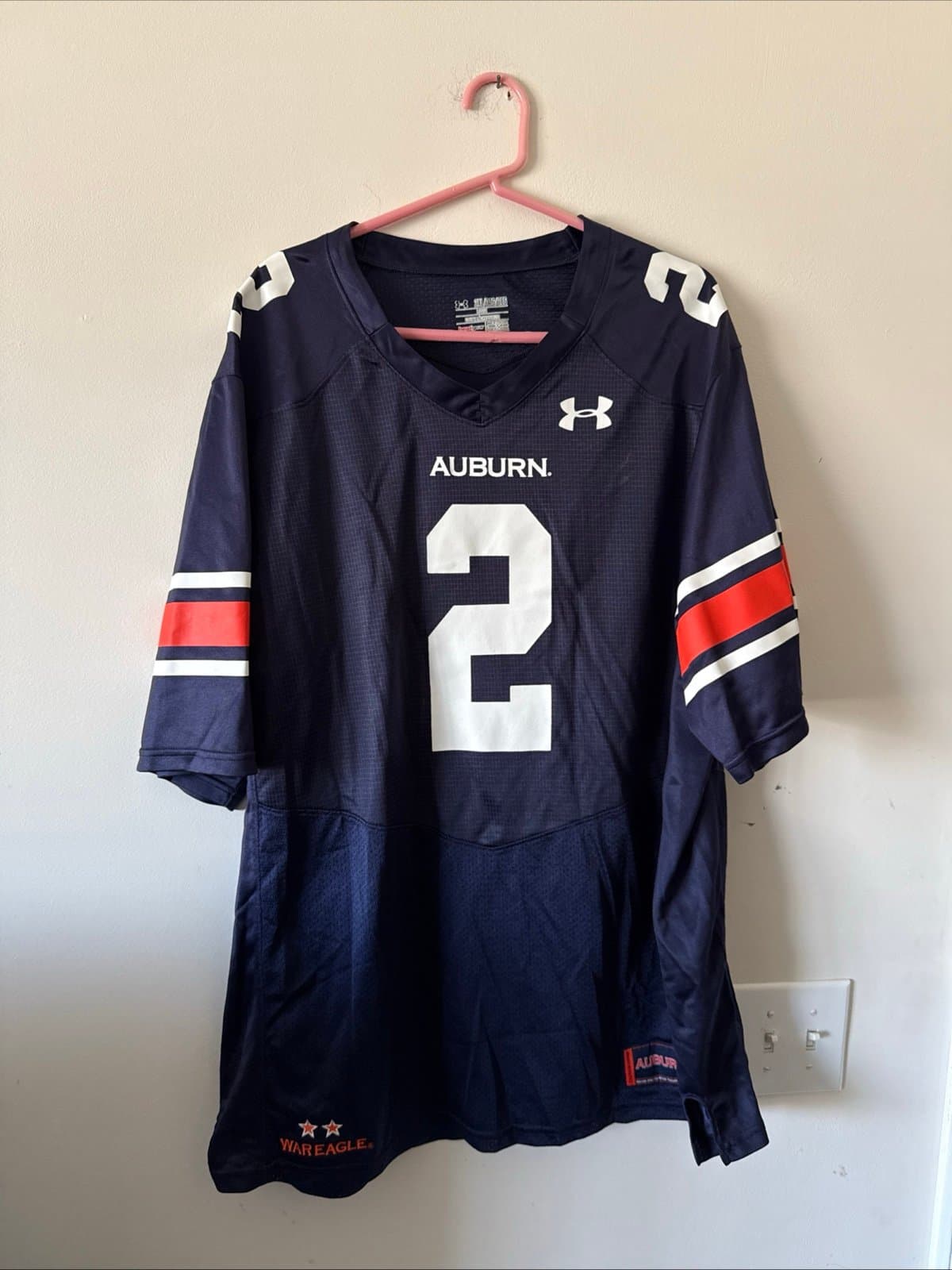 Men’s Under Armour Auburn Tigers #2 Football NCAA Jersey Sz 2XL - Blue RARE - Image 1