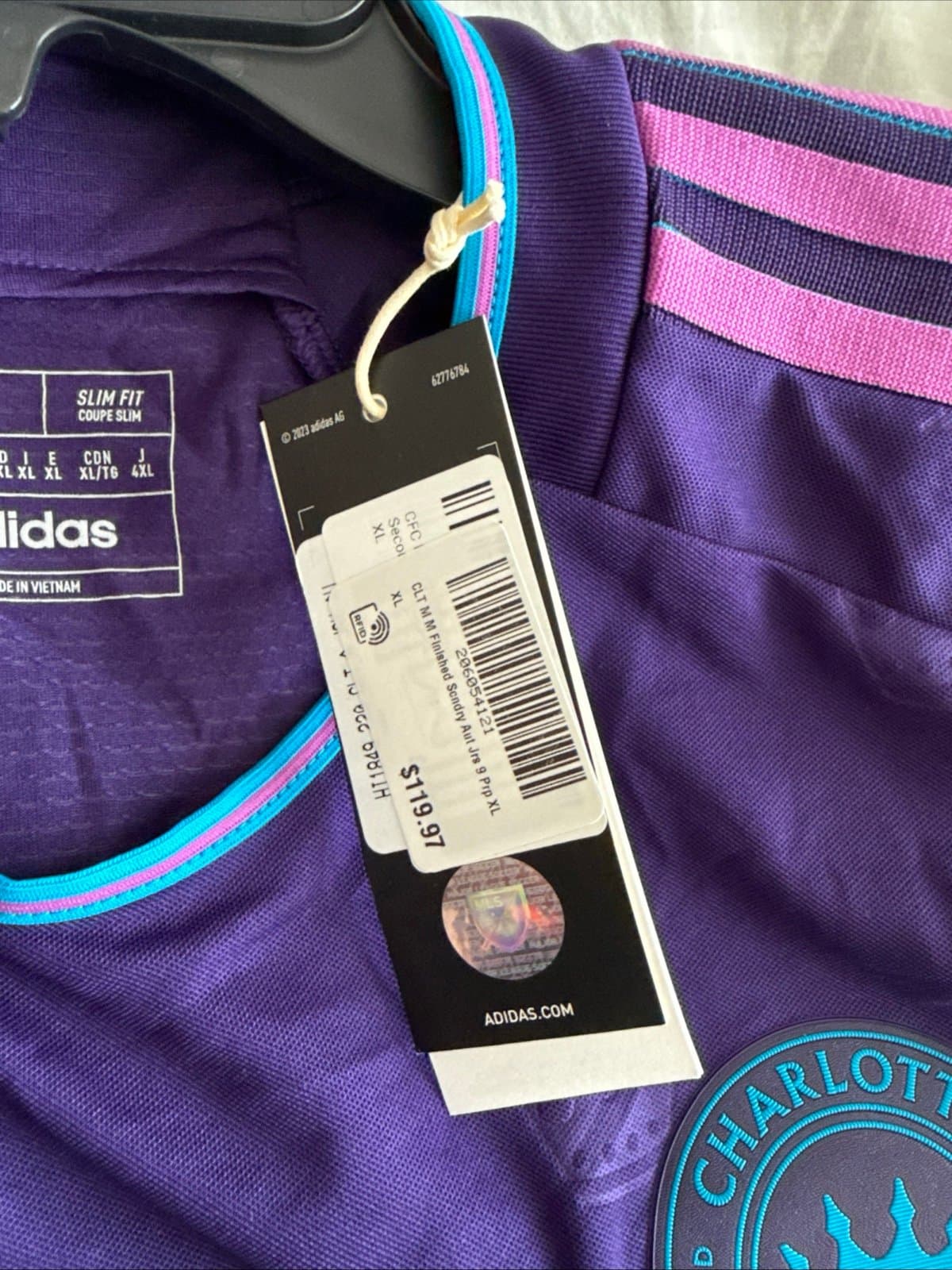 Men’s Adidas Enzo Copetti #9 Charlotte FC Jersey Authentic 23/24 Sz XL - NWT - Thumbnail 5