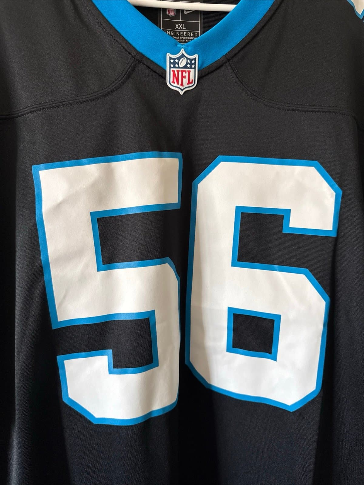 Men’s Nike Bradley Bozeman #56 Carolina Panthers NFL Jersey Sz 2XL - Black RARE - Thumbnail 2