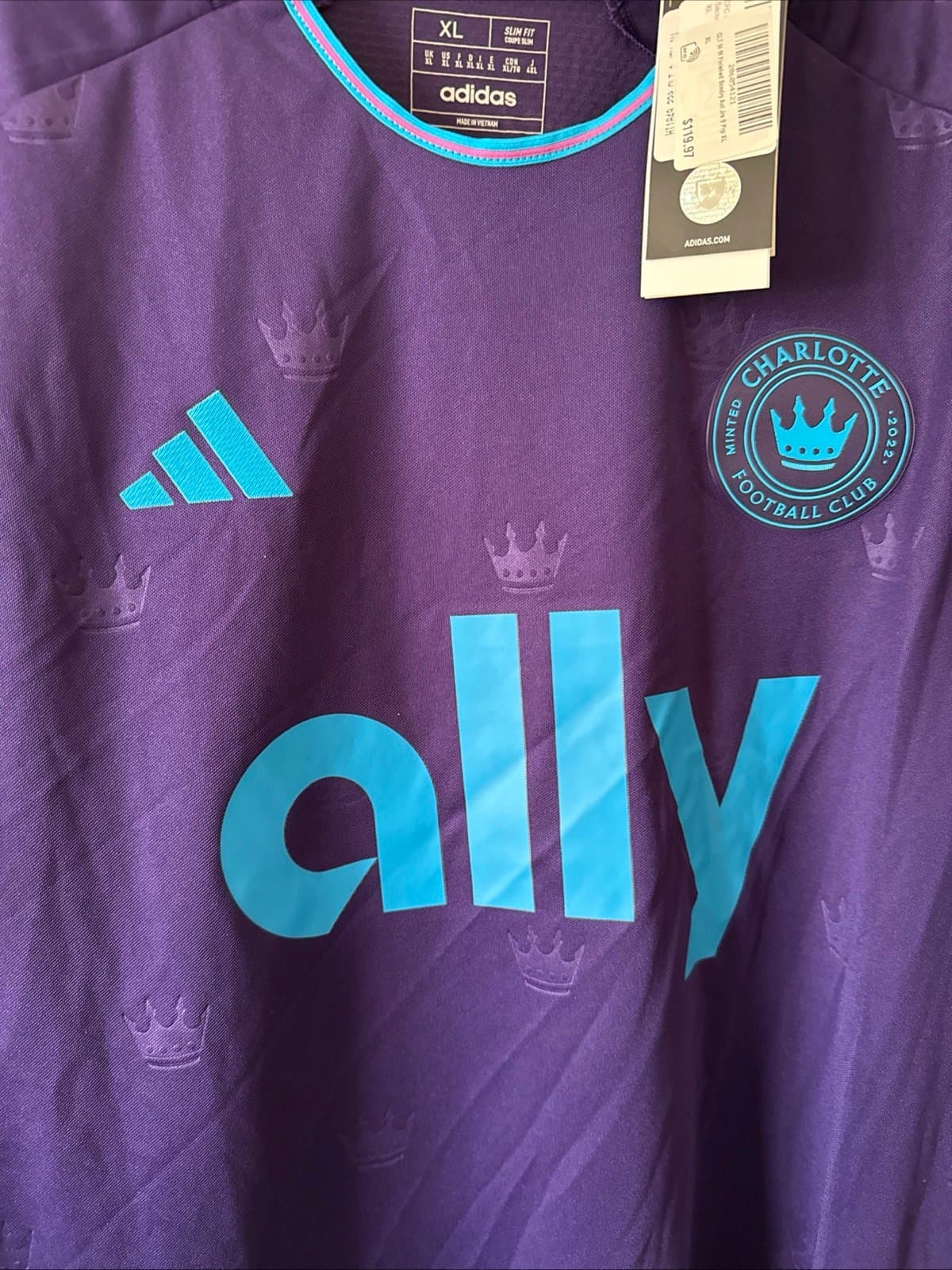 Men’s Adidas Enzo Copetti #9 Charlotte FC Jersey Authentic 23/24 Sz XL - NWT - Thumbnail 2