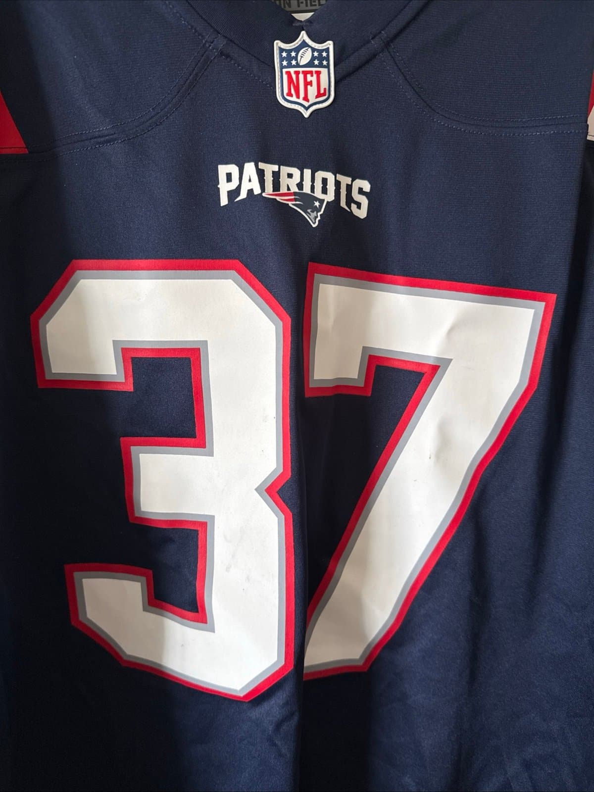 Men’s Nike New England Patriots Damien Harris #37 NFL Jersey Sz 2XL - Blue NWT - Thumbnail 2